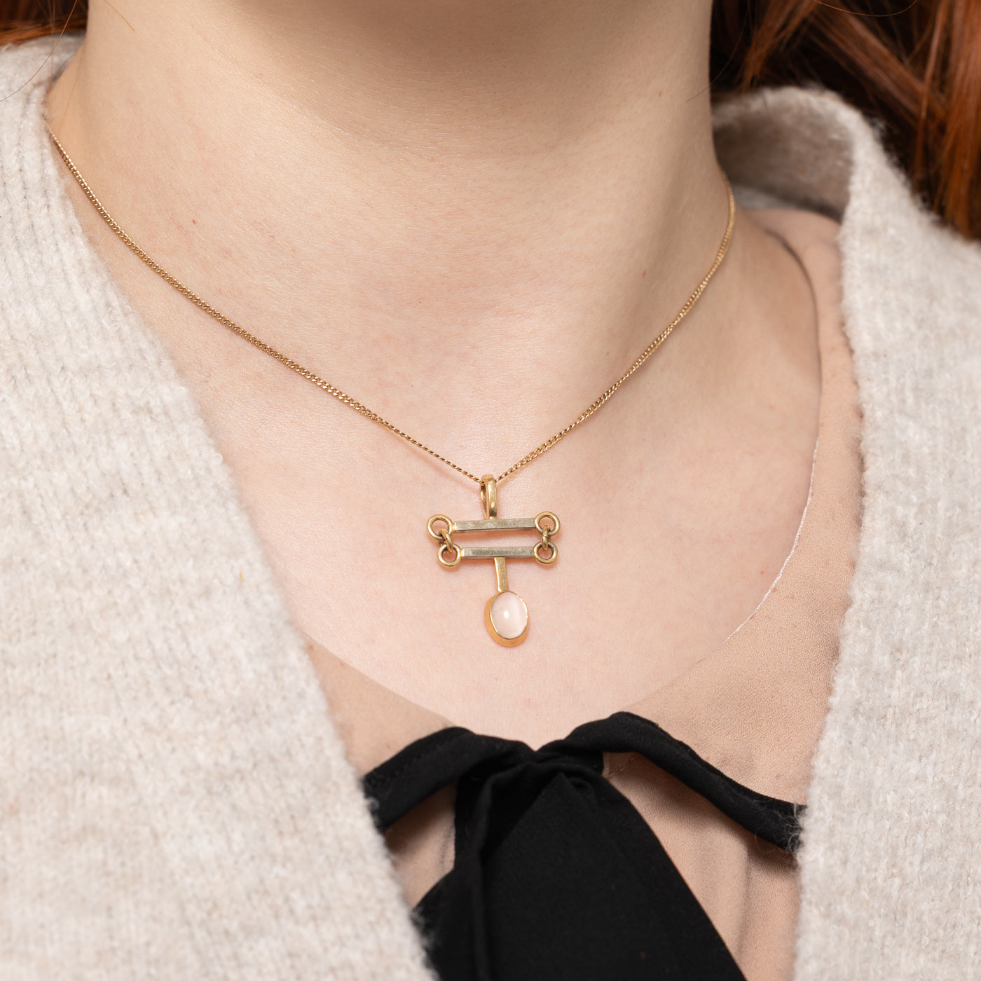 Swinging Moonstone Bar Drop Pendant | 1.10ct