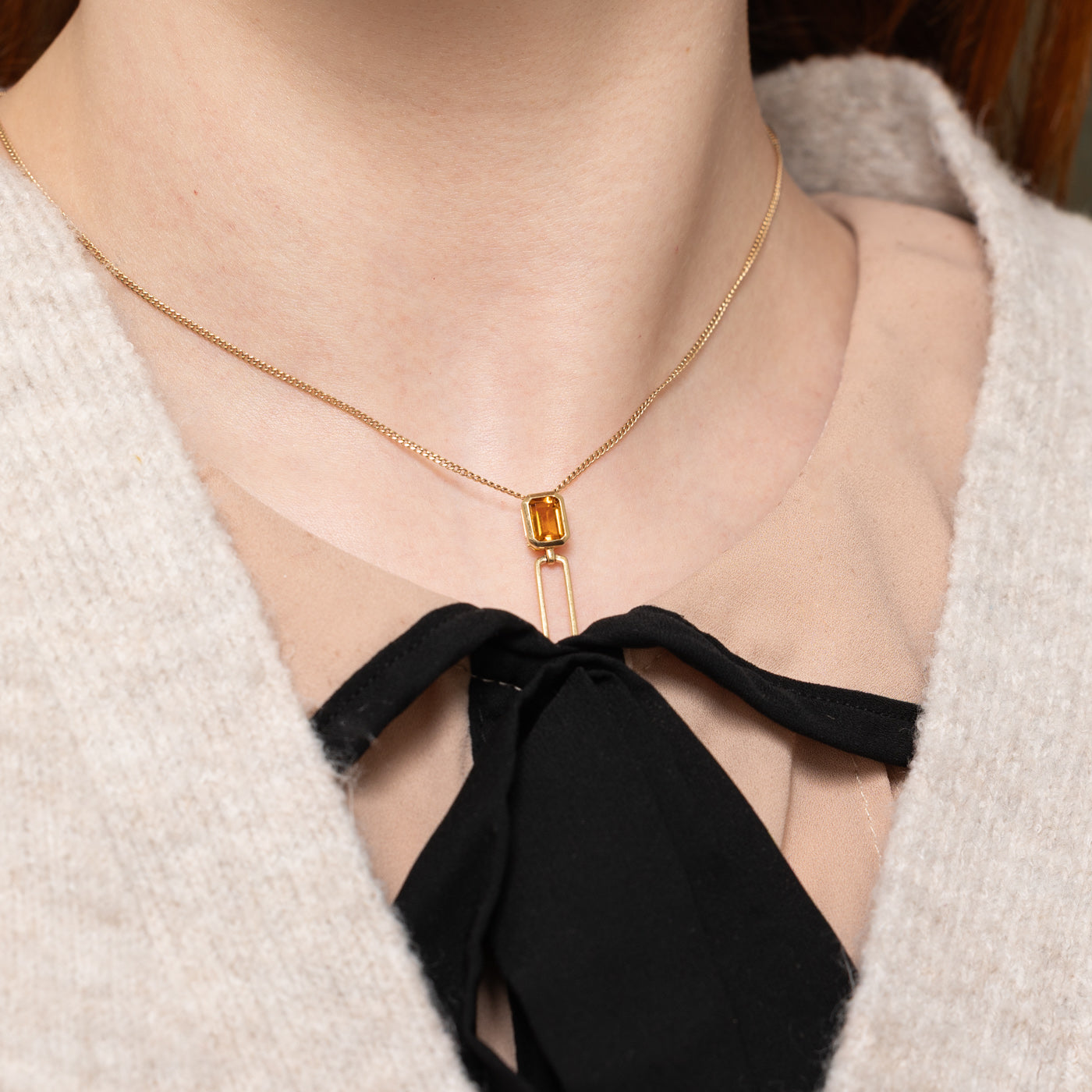 'Effy' Bezel Set Citrine Pendant | 0.62ct