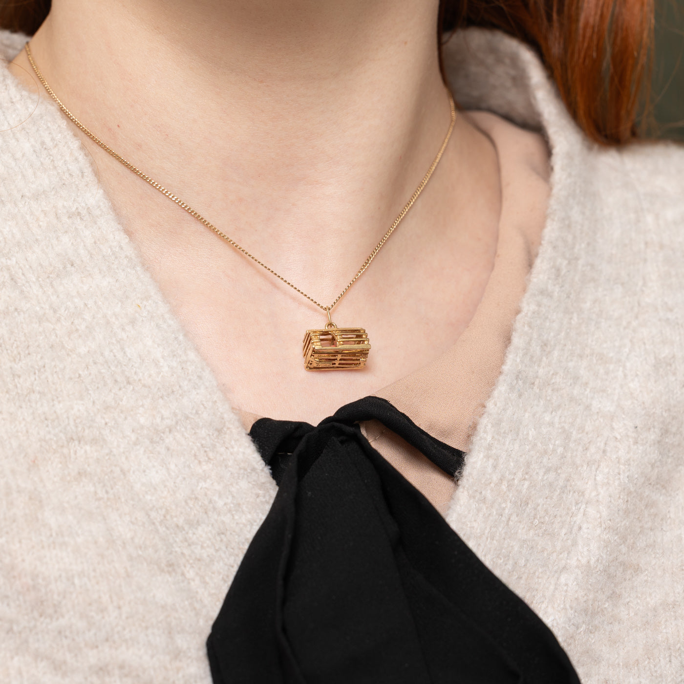 Imitation Coral Lobster Cage Charm