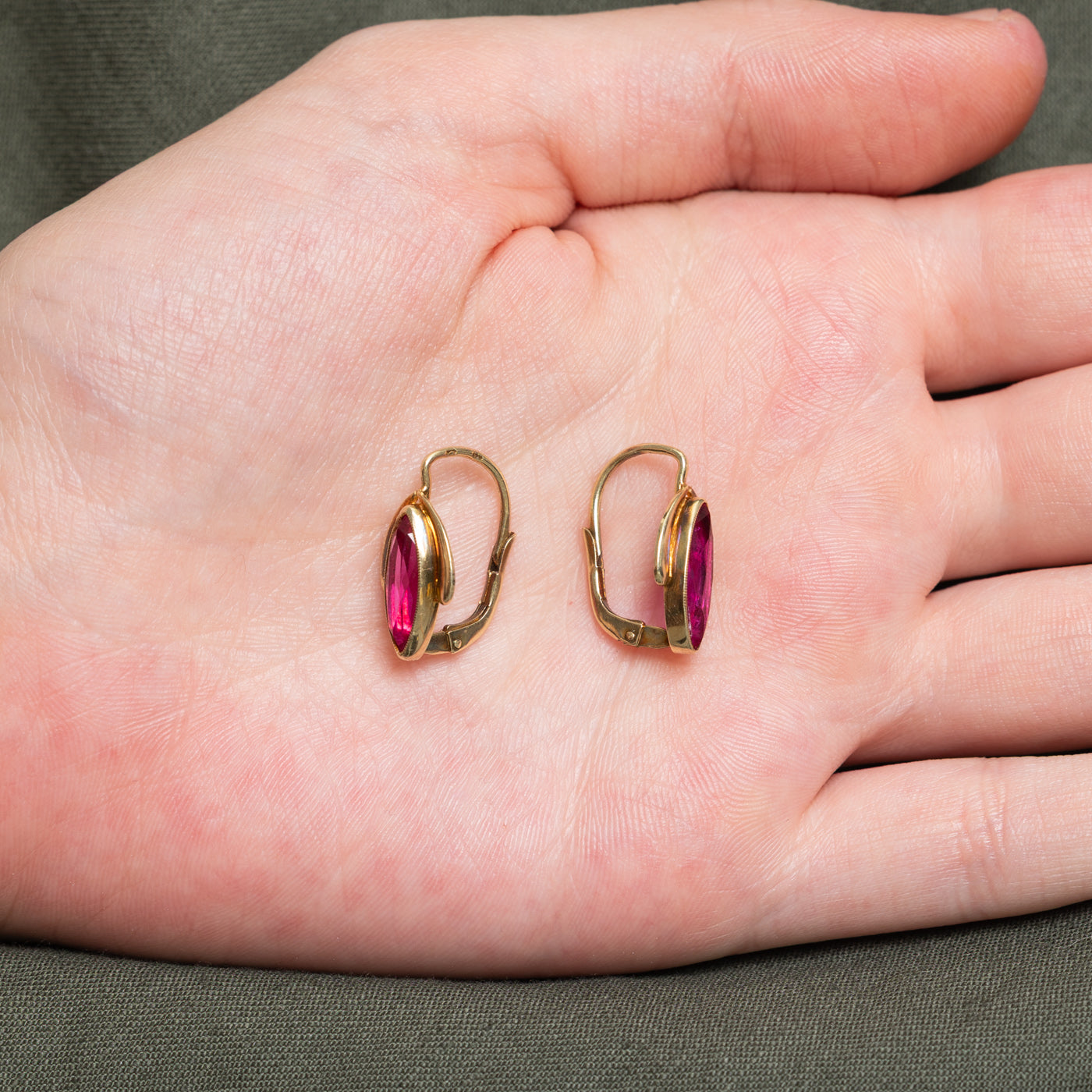 Synthetic Ruby Drop Earrings | 2.50ctw