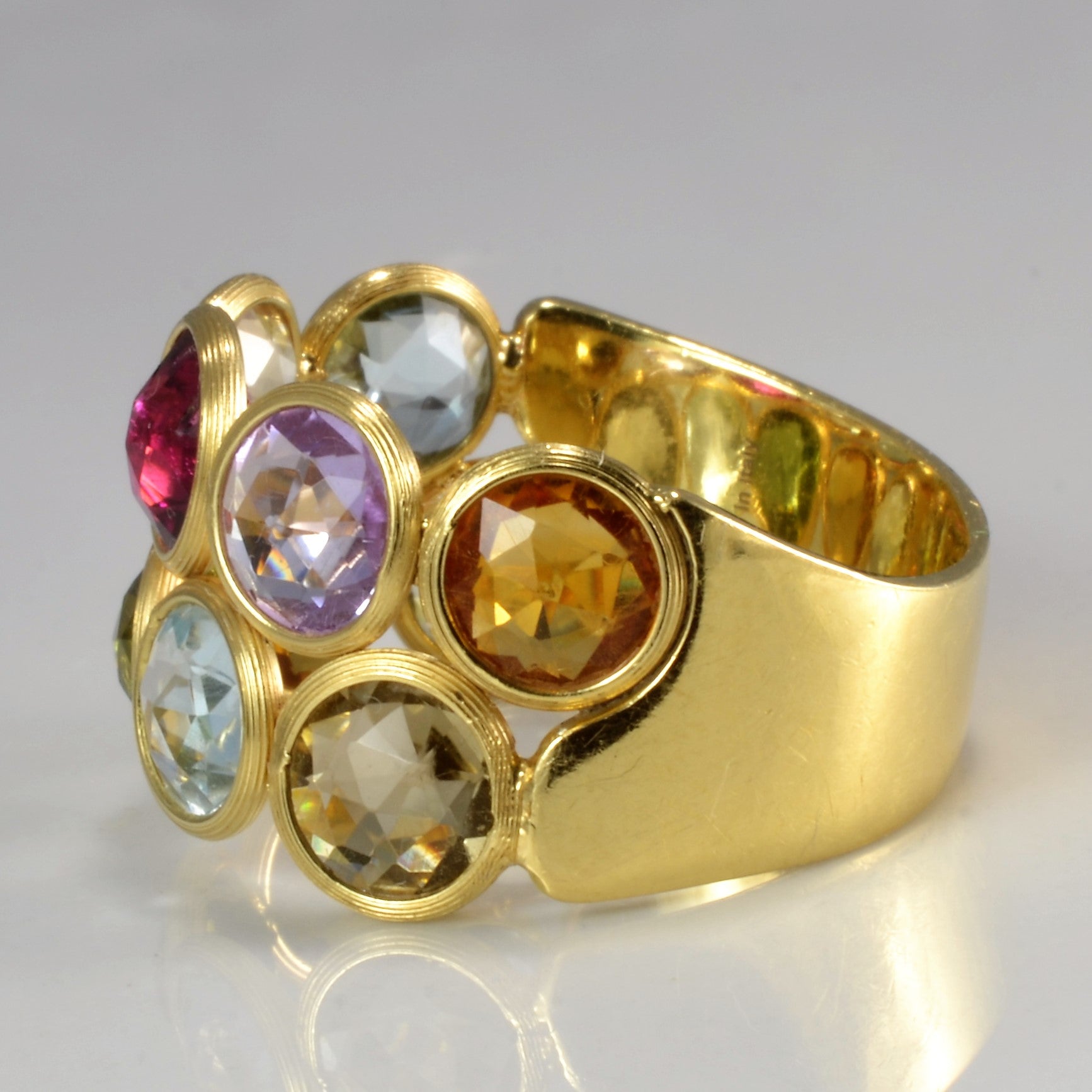 'Marco Bicego' Multi Gemstone Textured Ring | SZ 7.5 | - 100 Ways