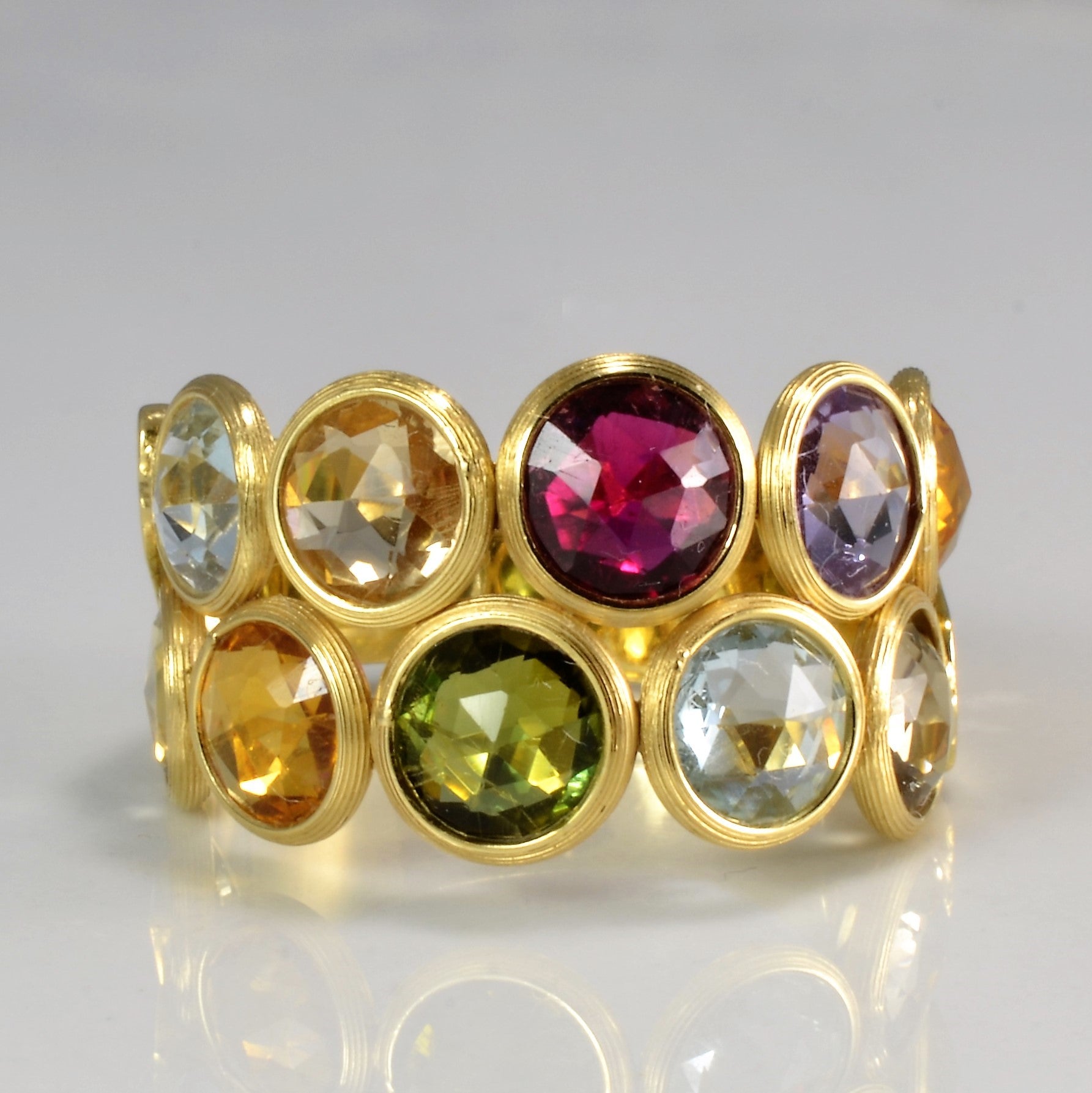 'Marco Bicego' Multi Gemstone Textured Ring | SZ 7.5 | - 100 Ways