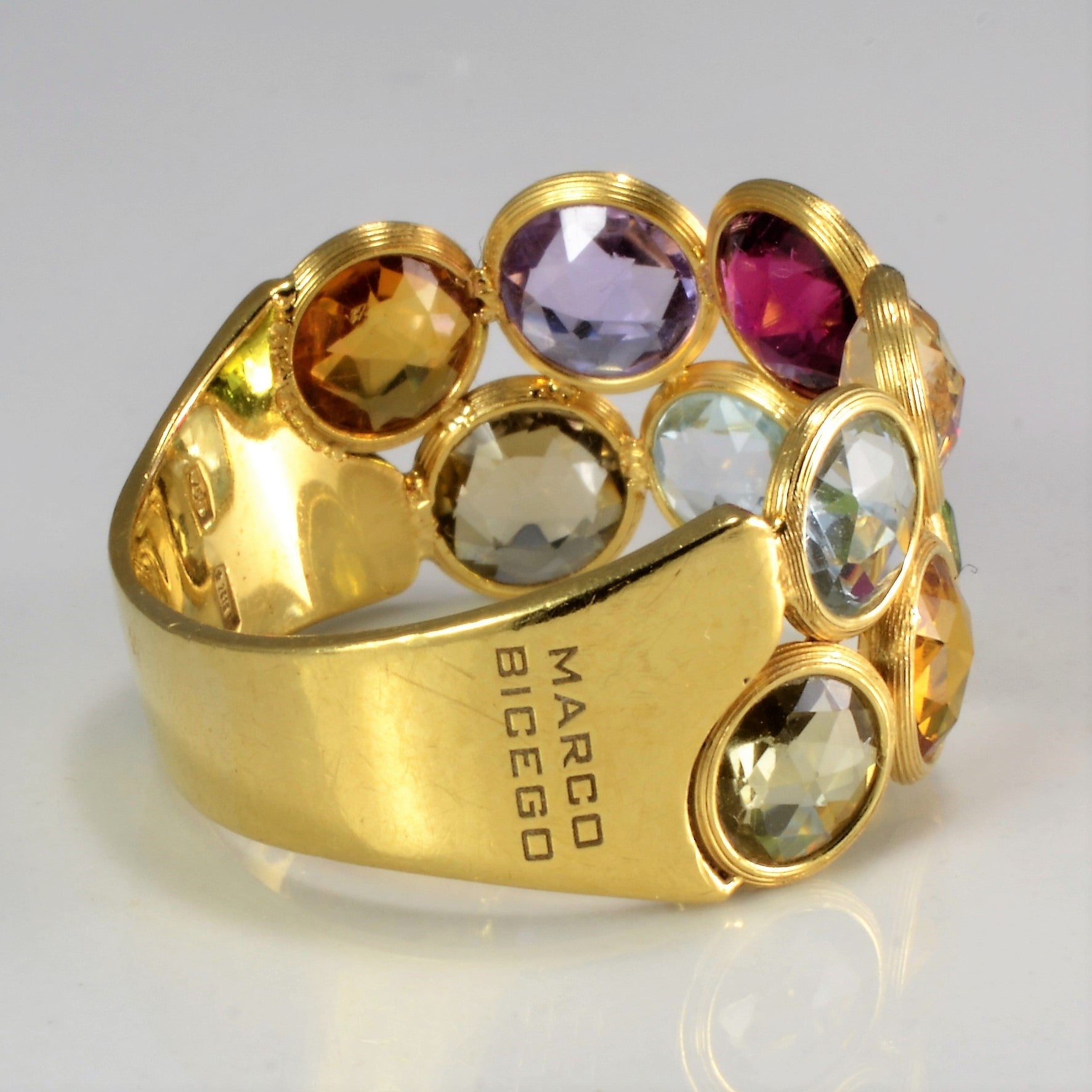 'Marco Bicego' Multi Gemstone Textured Ring | SZ 7.5 | - 100 Ways