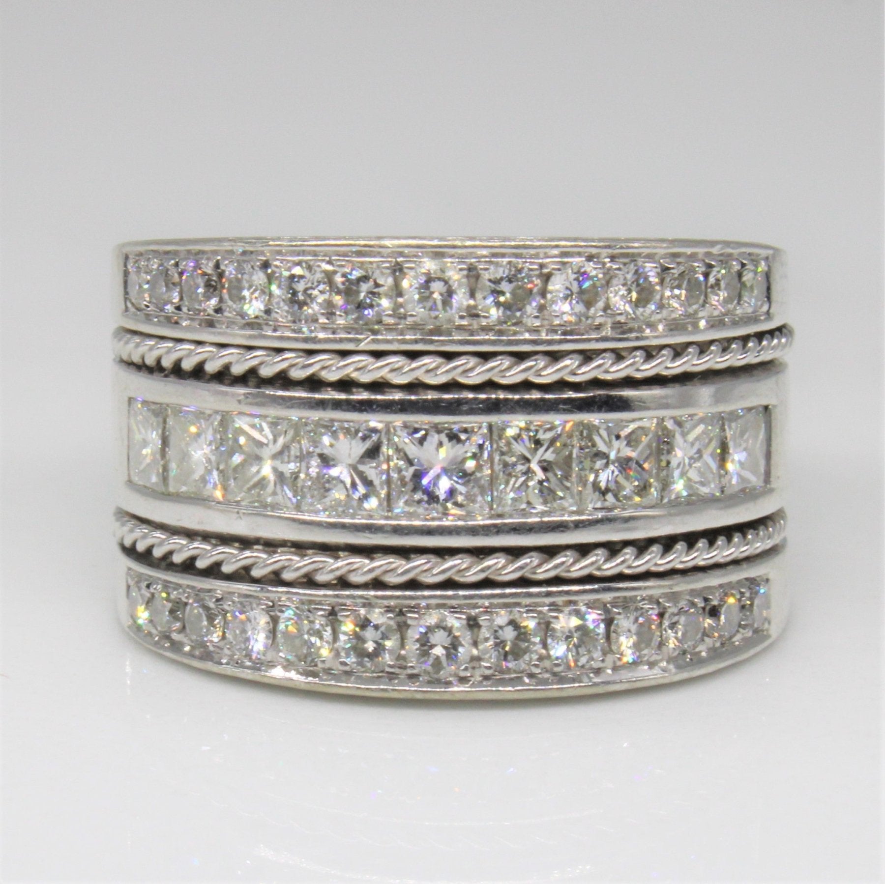 'Mark Lash' Diamond Three Tier Channel Set Ring | 2.00ctw | SZ 7.25 | - 100 Ways