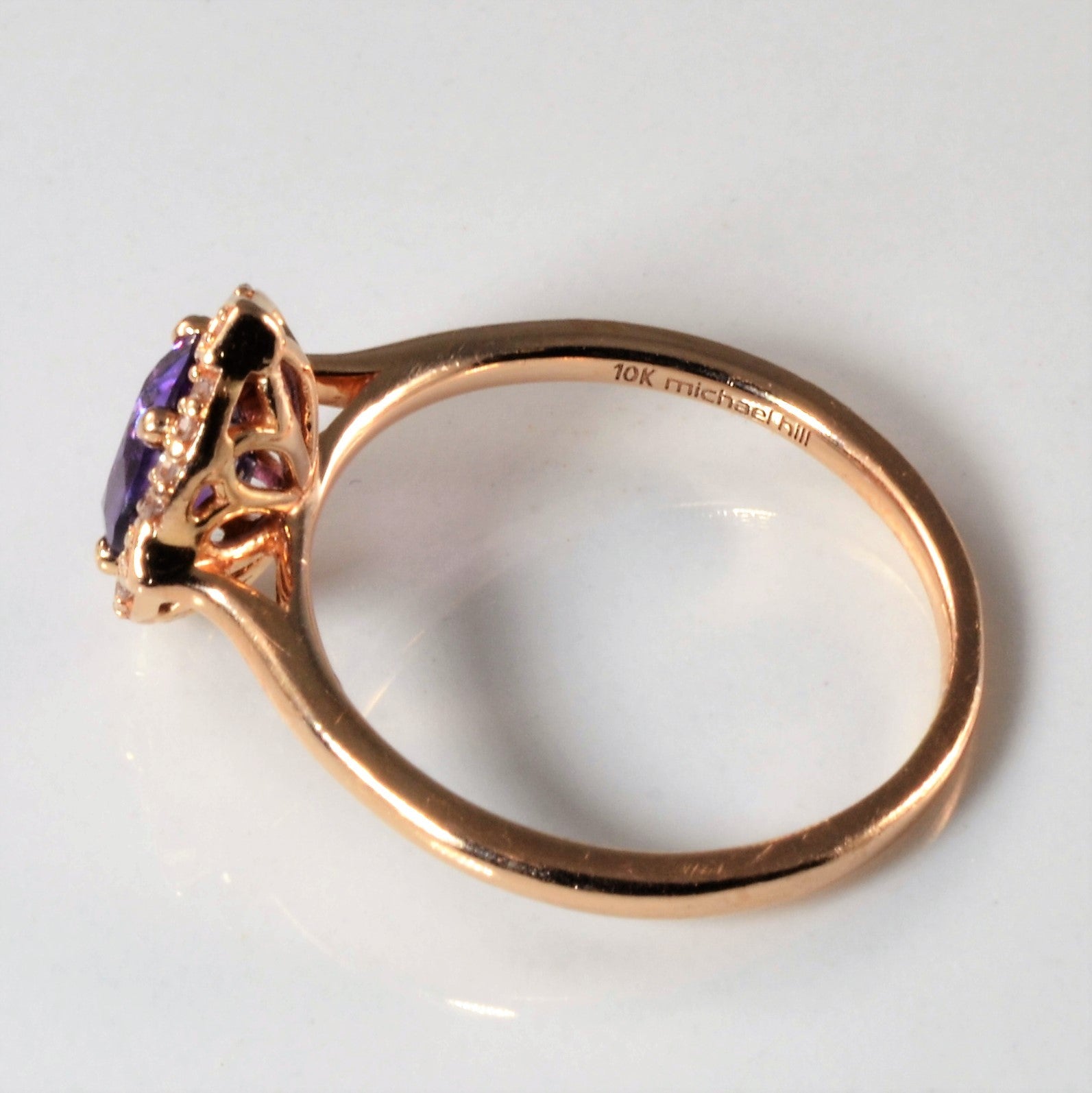 'Michael Hill' Art Deco Inspired Amethyst & Diamond Ring | 0.05ctw, 0.50ct | SZ 6 | - 100 Ways