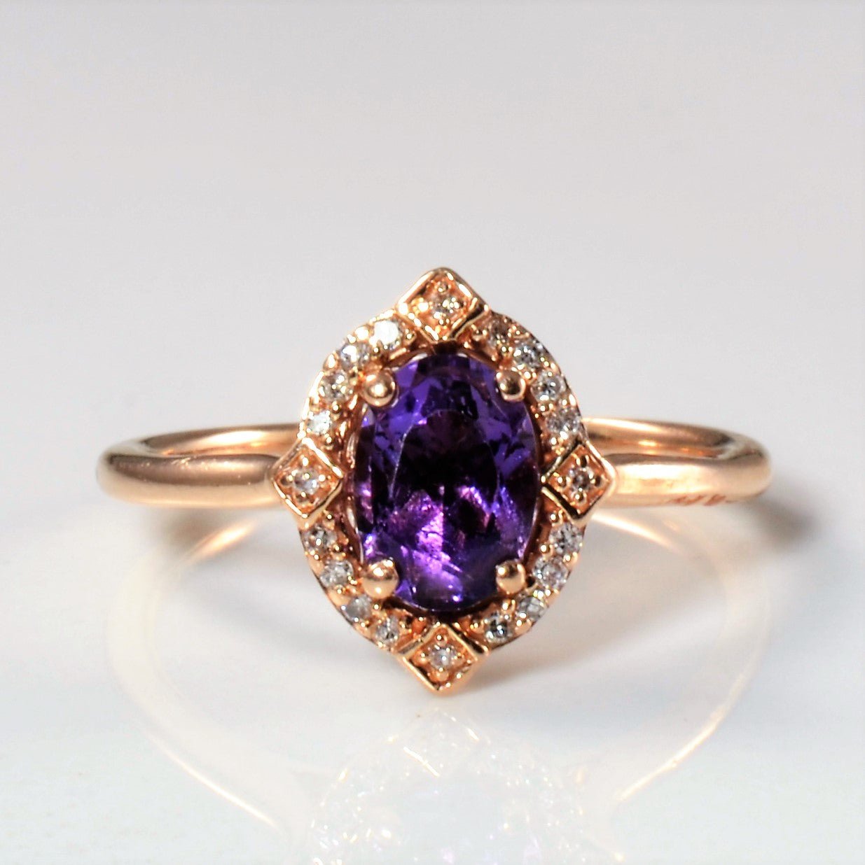 'Michael Hill' Art Deco Inspired Amethyst & Diamond Ring | 0.05ctw, 0.50ct | SZ 6 | - 100 Ways