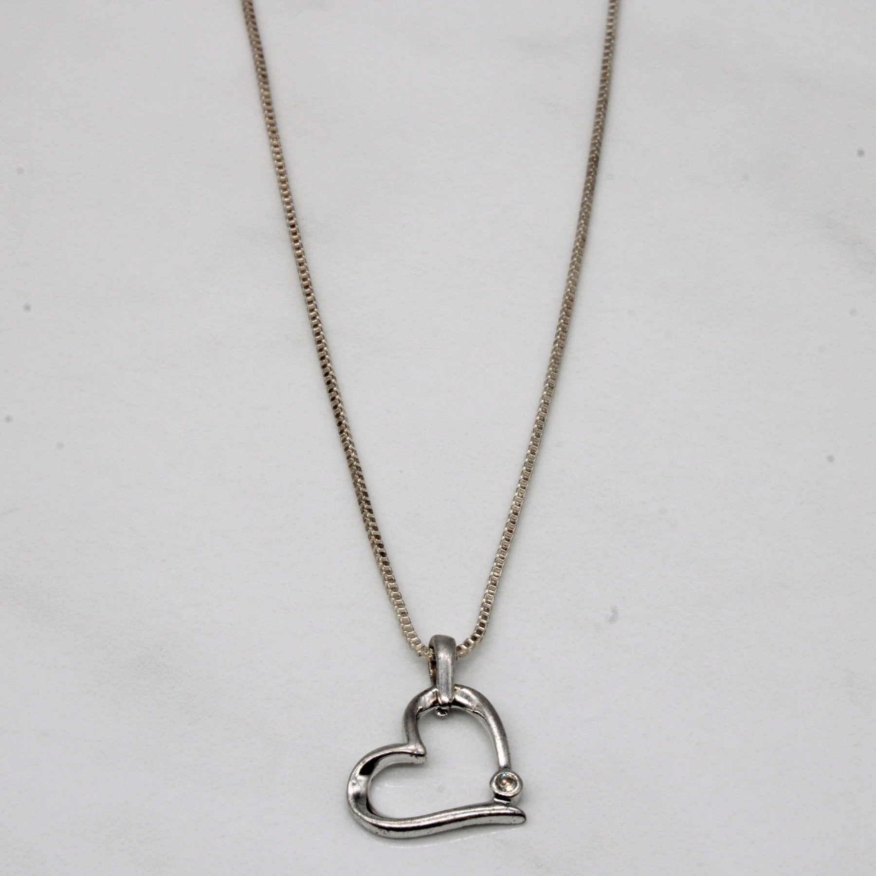 'Michael Hill' Diamond Heart Pendant Necklace | 0.01ct | 18" | - 100 Ways