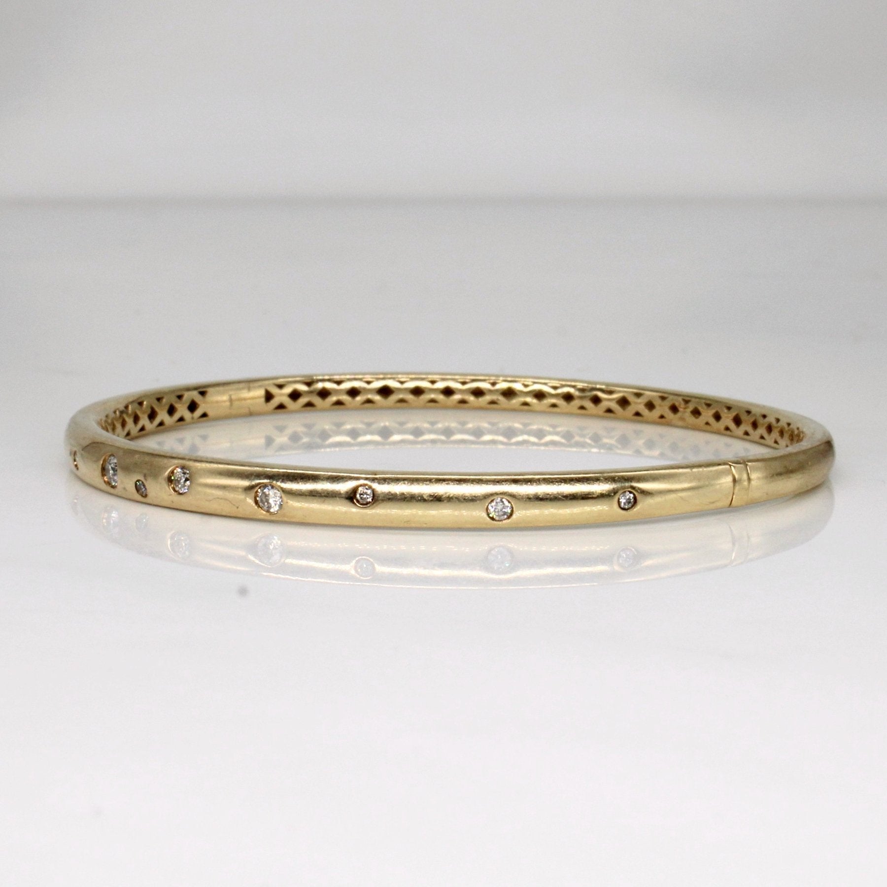 Flush Set Diamond Bangle - Main Image