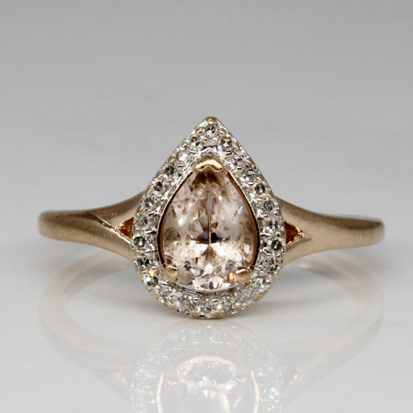 'Michael Hill' Morganite & Diamond Ring | 0.65ct, 0.10ctw | SZ 7.25 |