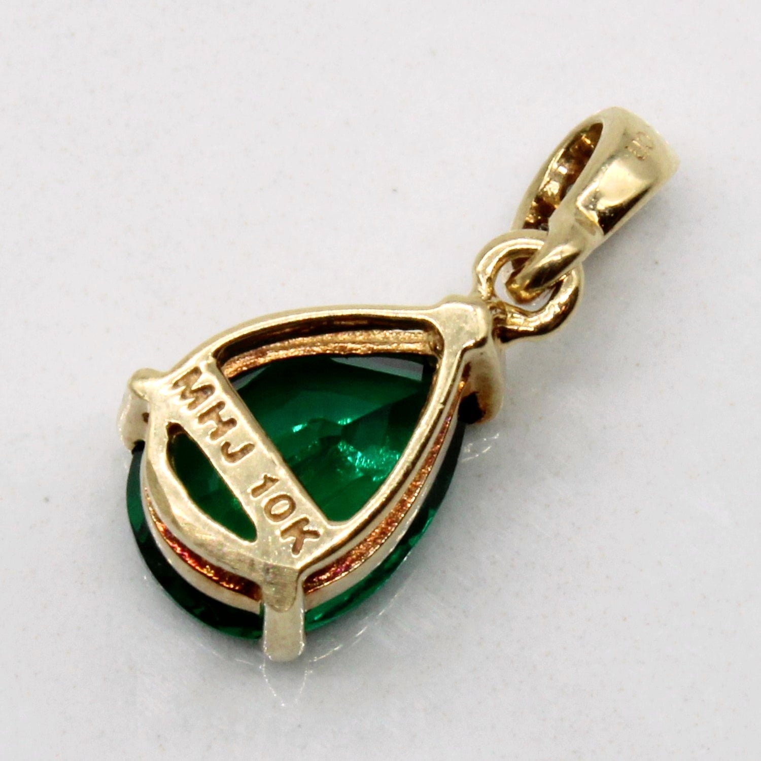 'Michael Hill' Synthetic Emerald & Diamond Pendant | 0.85ct, 0.01ctw | - 100 Ways