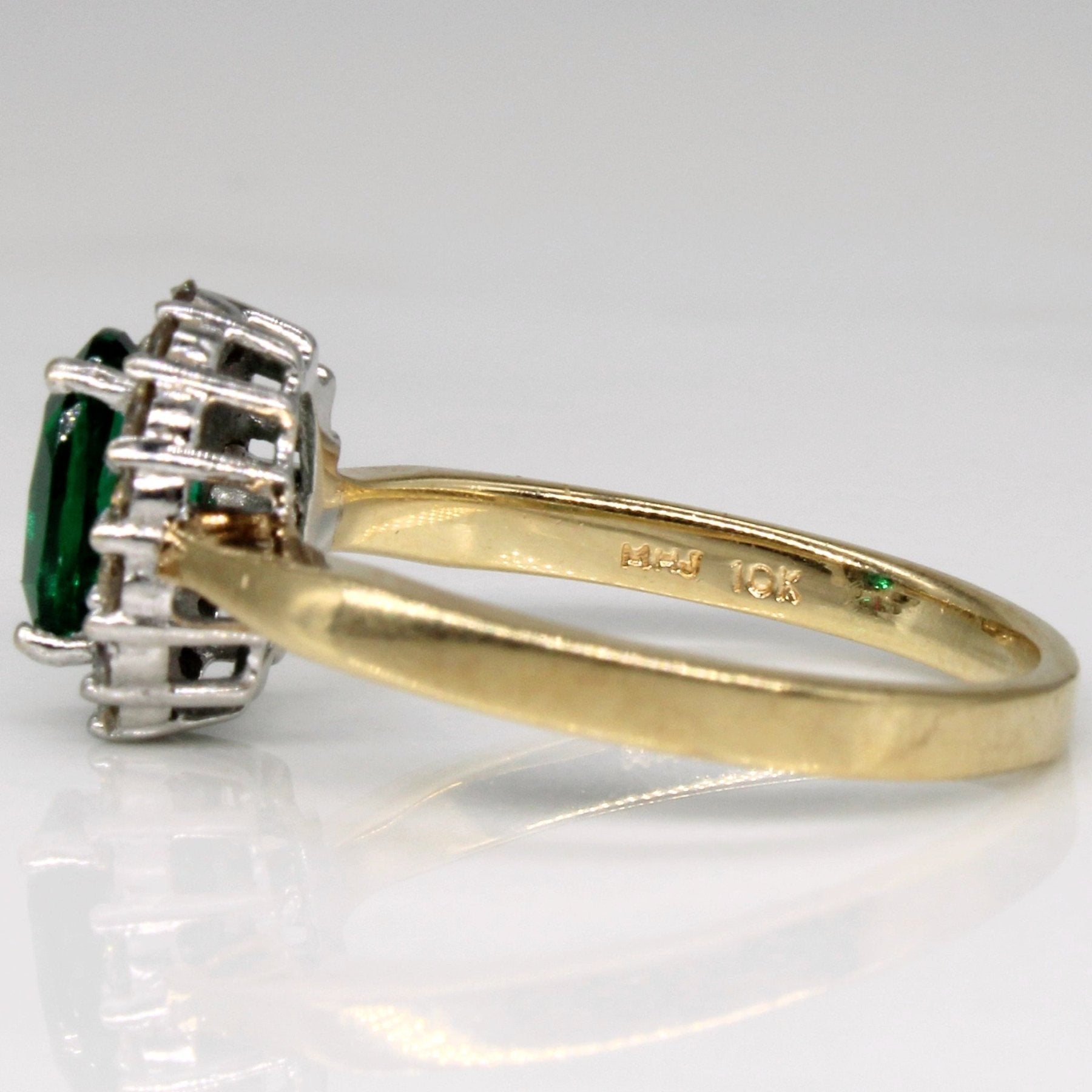 'Michael Hill' Synthetic Emerald & Diamond Ring | 0.93ct, 0.28ctw | SZ 7.25 | - 100 Ways