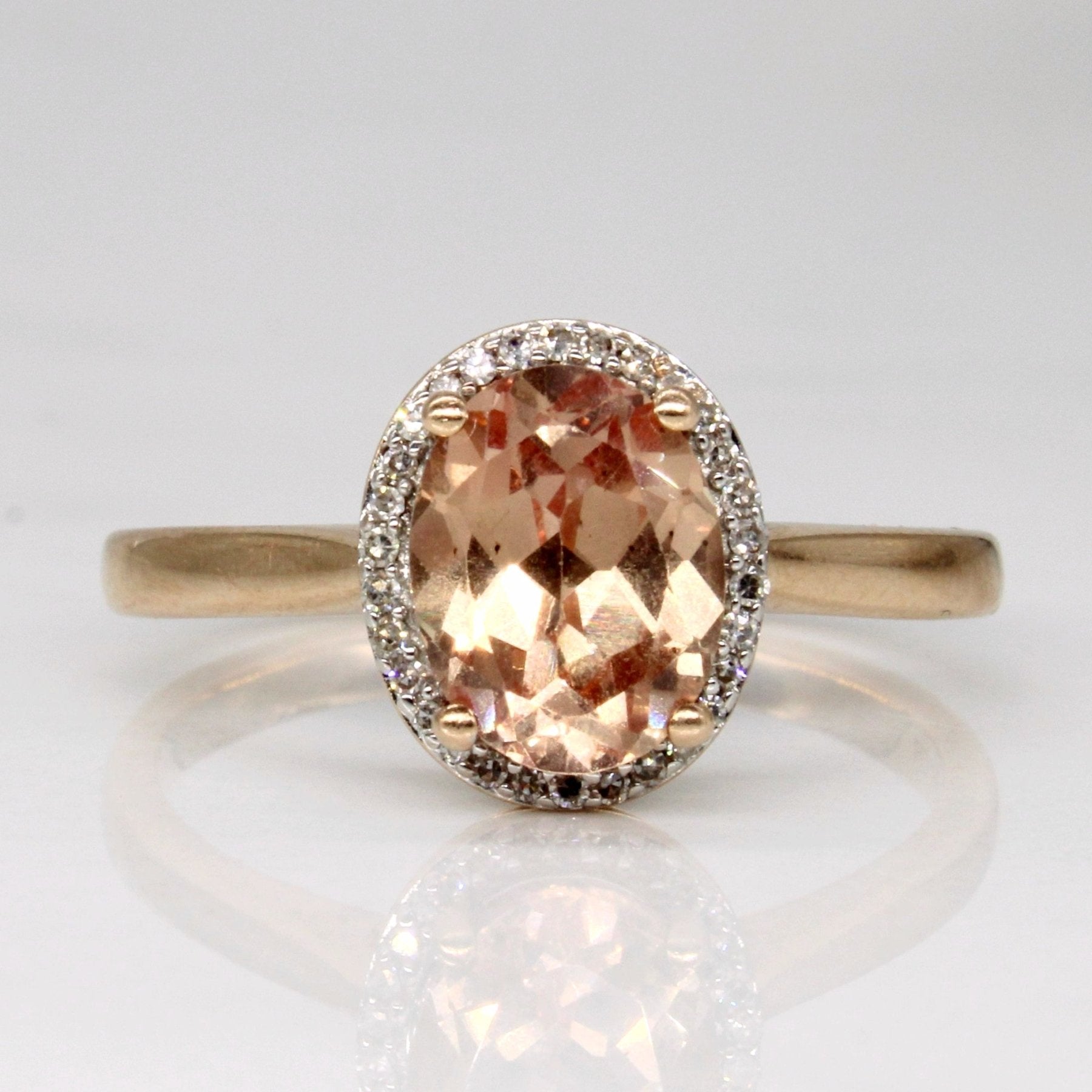 'Michael Hill' Synthetic Peach Sapphire & Diamond Cocktail Ring | 2.25ct, 0.10ctw | SZ 9.25 | - 100 Ways