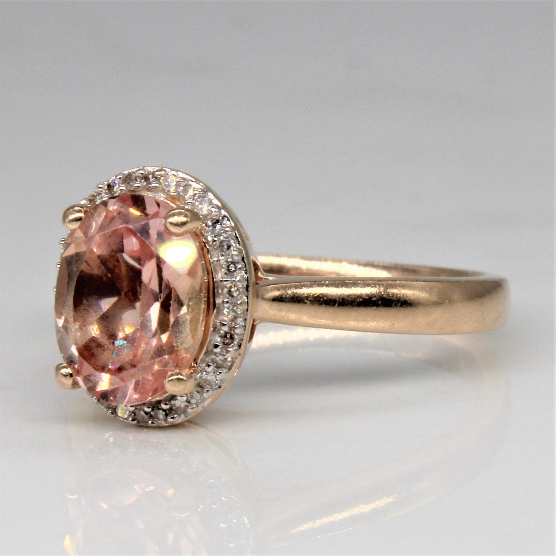 'Michael Hill' Synthetic Peach Sapphire & Diamond Ring | 2.25ct, 0.10ctw | SZ 7.5 | - 100 Ways
