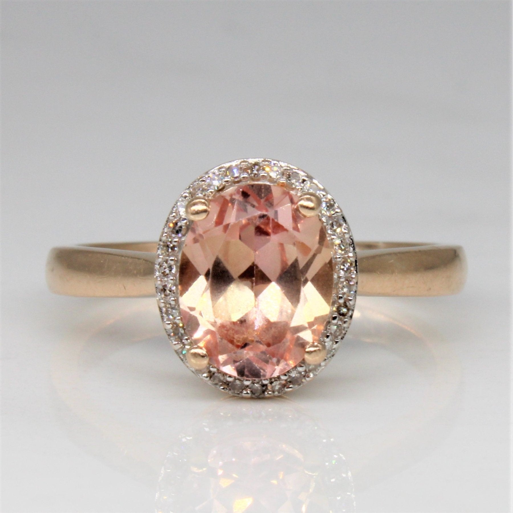 'Michael Hill' Synthetic Peach Sapphire & Diamond Ring | 2.25ct, 0.10ctw | SZ 7.5 | - 100 Ways