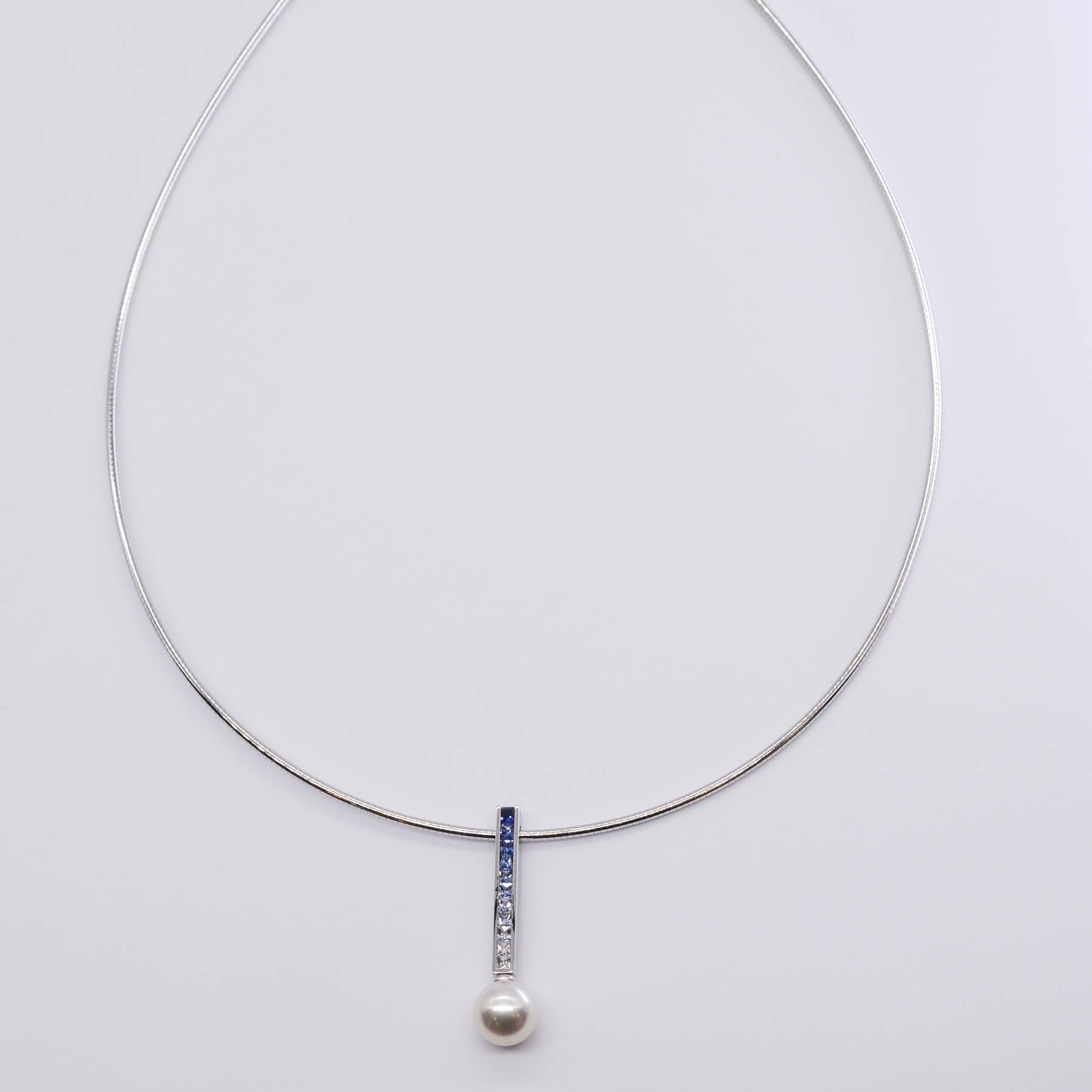 'Mikimoto' Elements of Life Akoya Pearl and Sapphire Ocean Necklace | 8.3mm, 0.85ctw | - 100 Ways