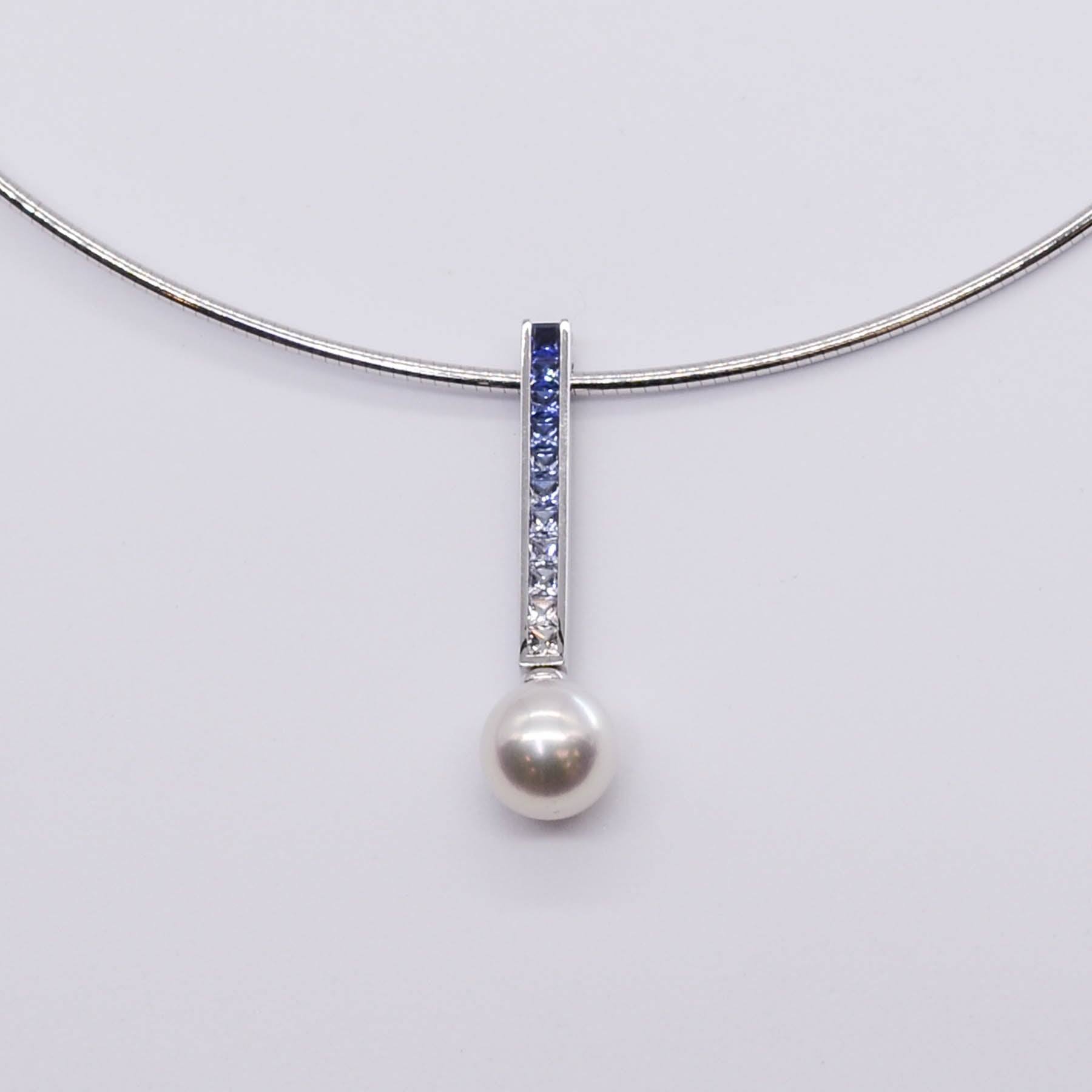 'Mikimoto' Elements of Life Akoya Pearl and Sapphire Ocean Necklace | 8.3mm, 0.85ctw | - 100 Ways