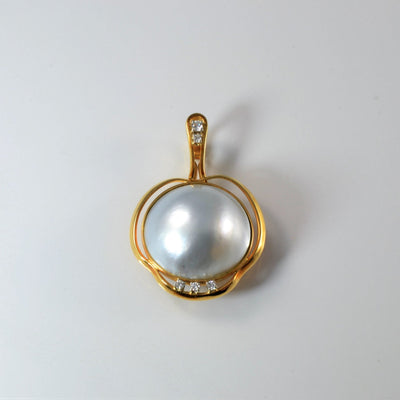 Mikimoto' Mabé Pearl & Diamond Pendant | 0.18ctw |