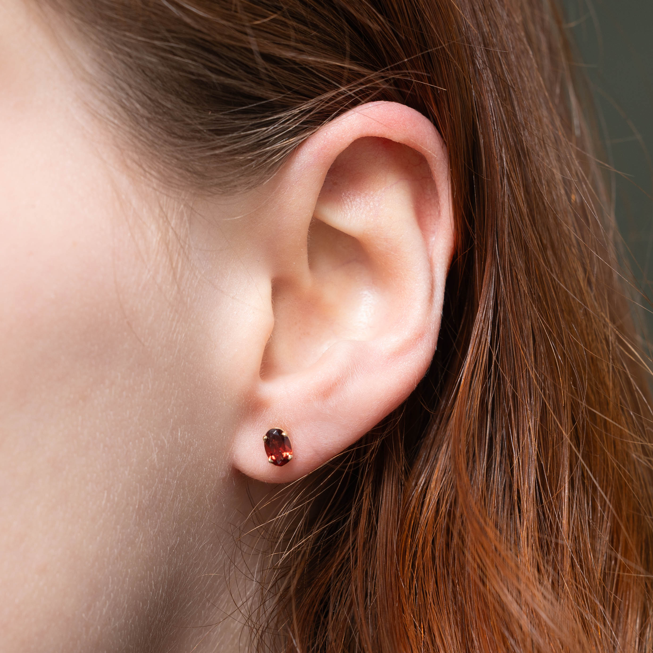 '100 Ways' Oval Cut Garnet Solitaire Stud Earrings | 1.05ctw