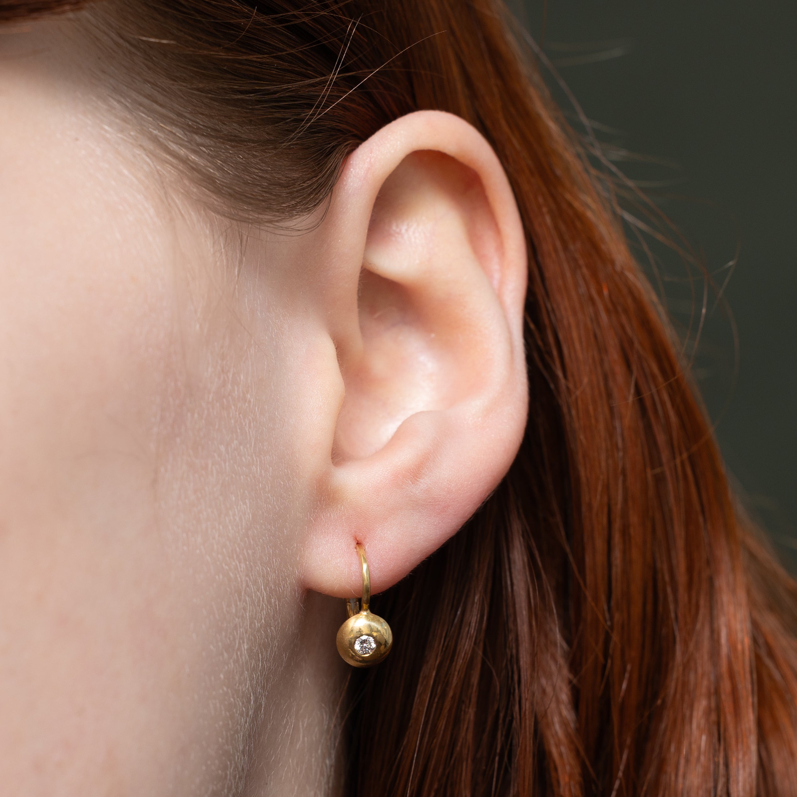 Bezel Set Diamond Leverback Earrings | 0.12ctw