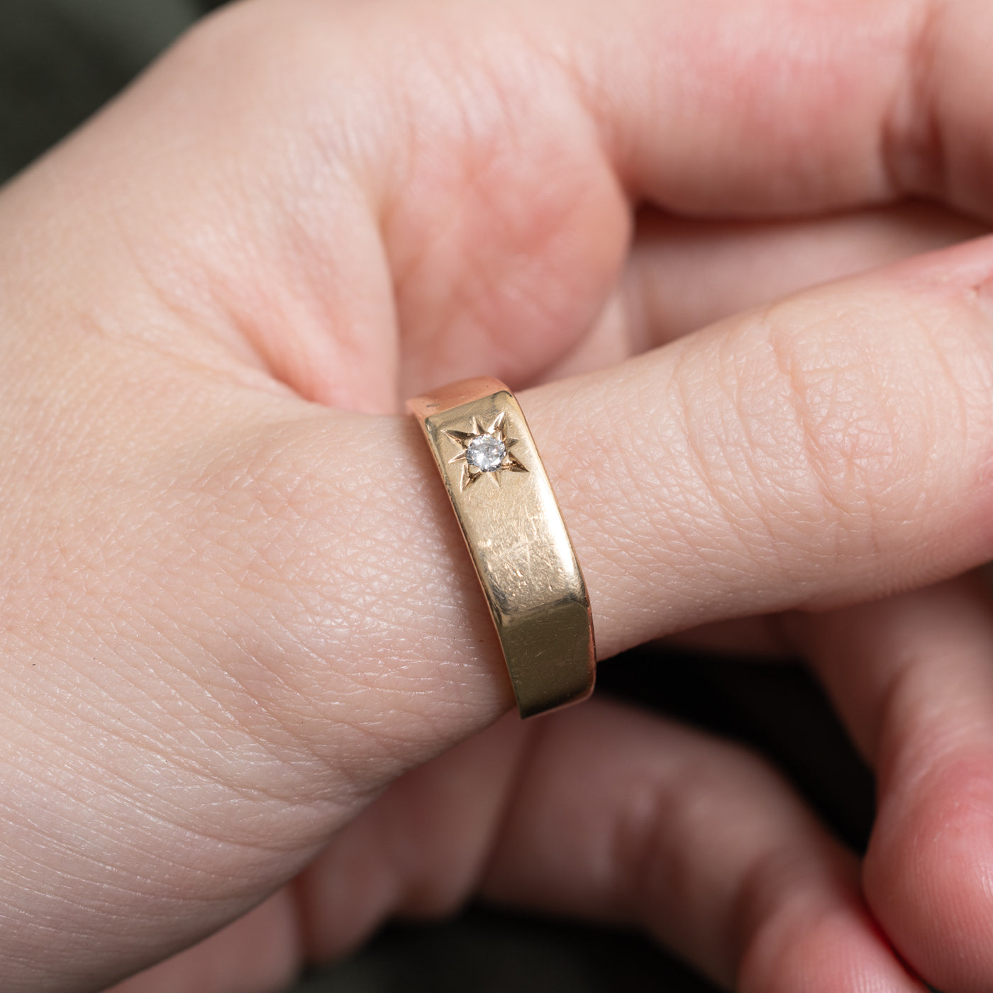 Star Set Diamond Euro Shank Band | 0.08ct | SZ 9.75 |