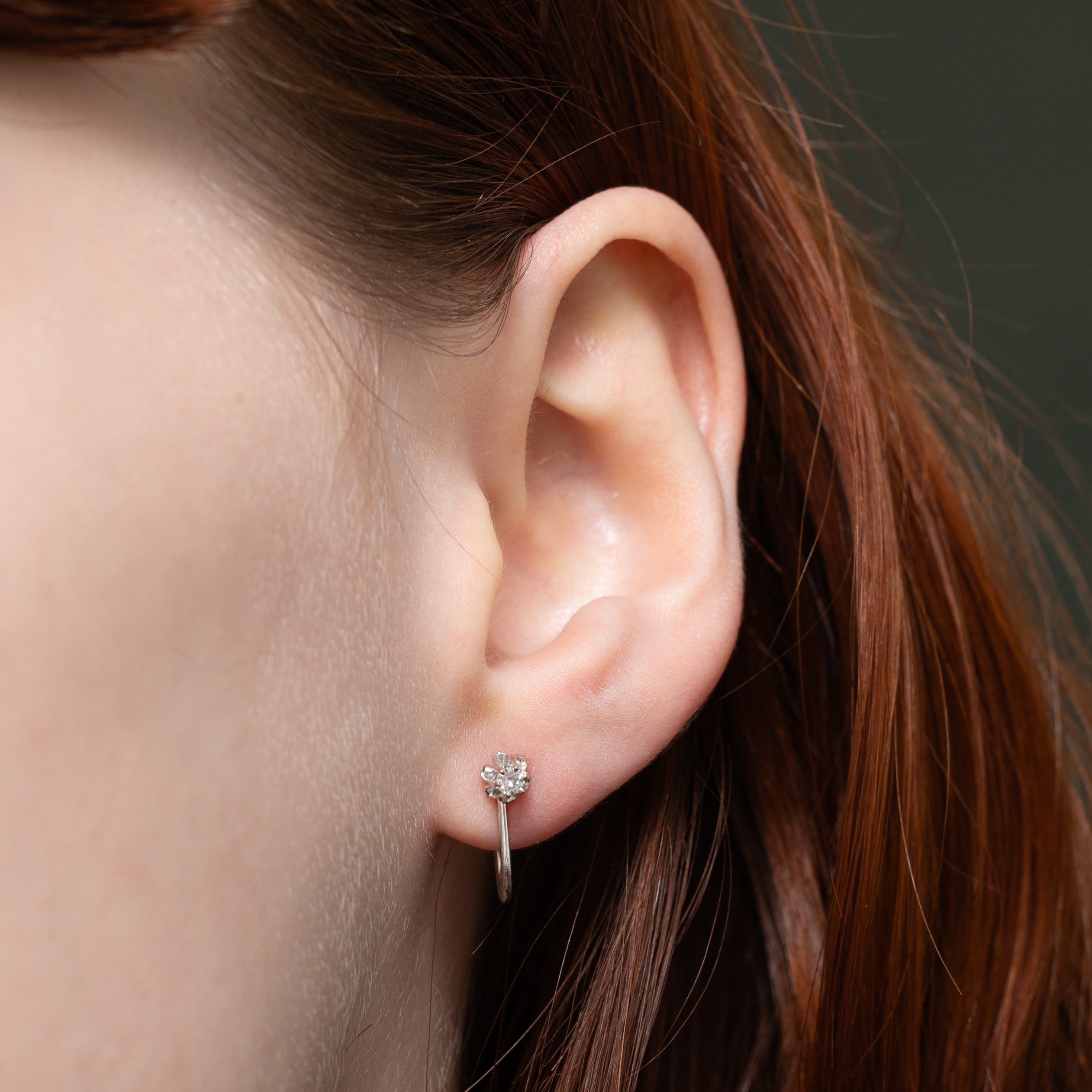 Belcher Set Diamond Clip-On Earrings | 0.10ctw