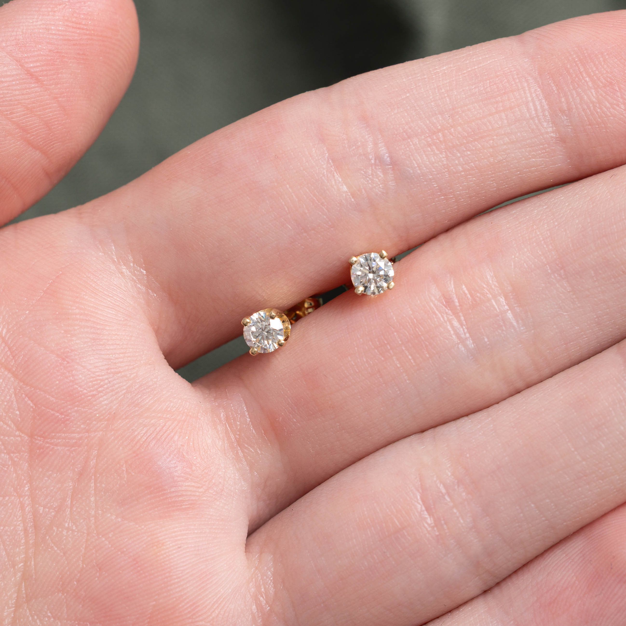 14k Basket Set Diamond Studs | 0.50ctw