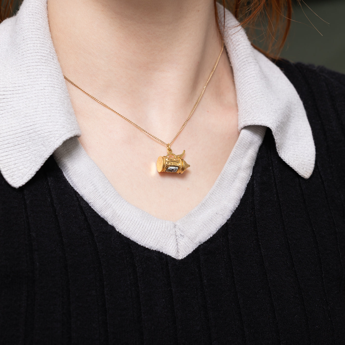 8k Yellow Gold München Enamel Beer Stein Charm