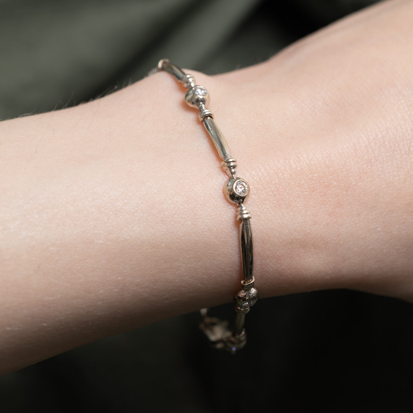 Flush Set Diamond Bar Link Bracelet | 0.52ctw | 6.75"