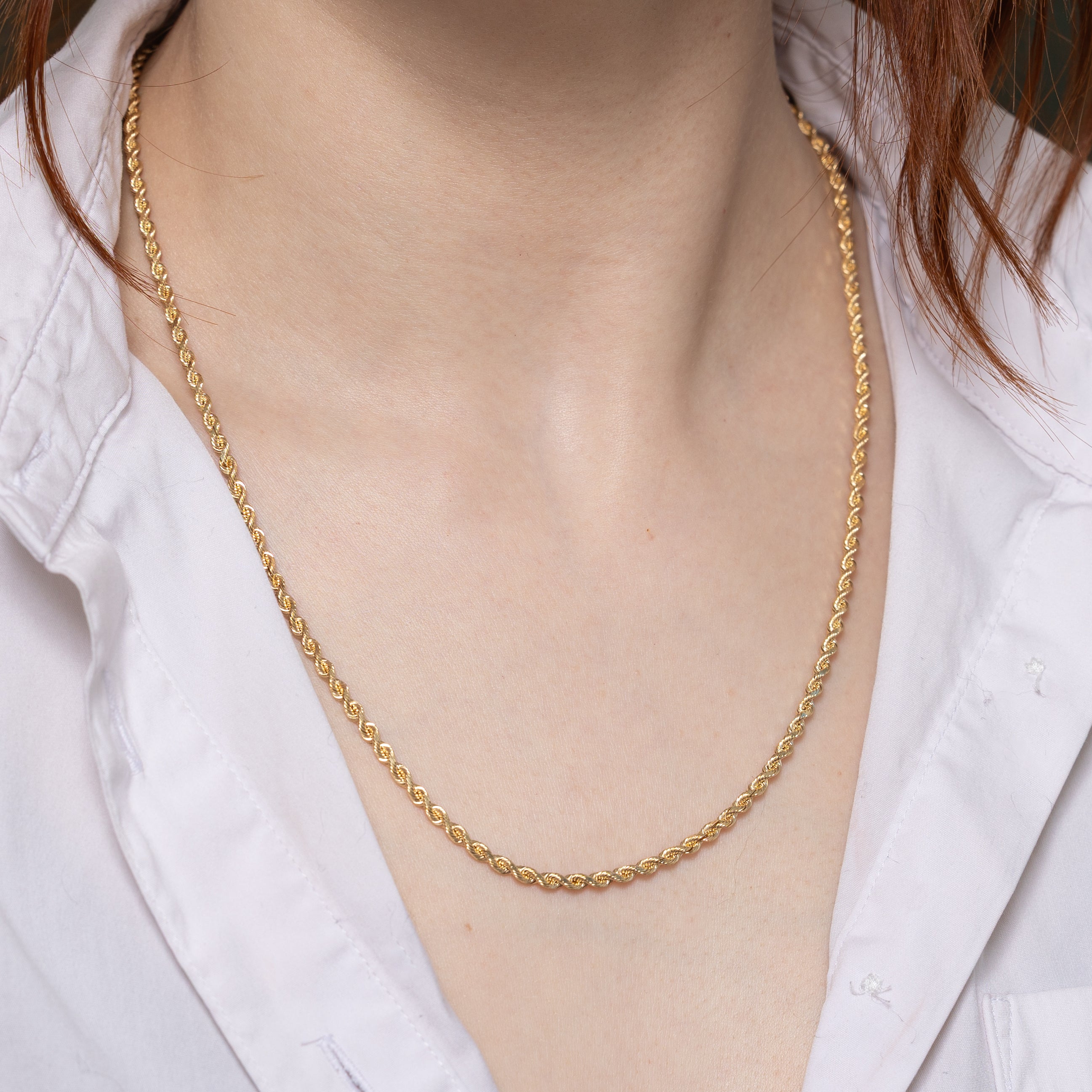 Single Diamond Rope Chain | 0.002ct | 20"