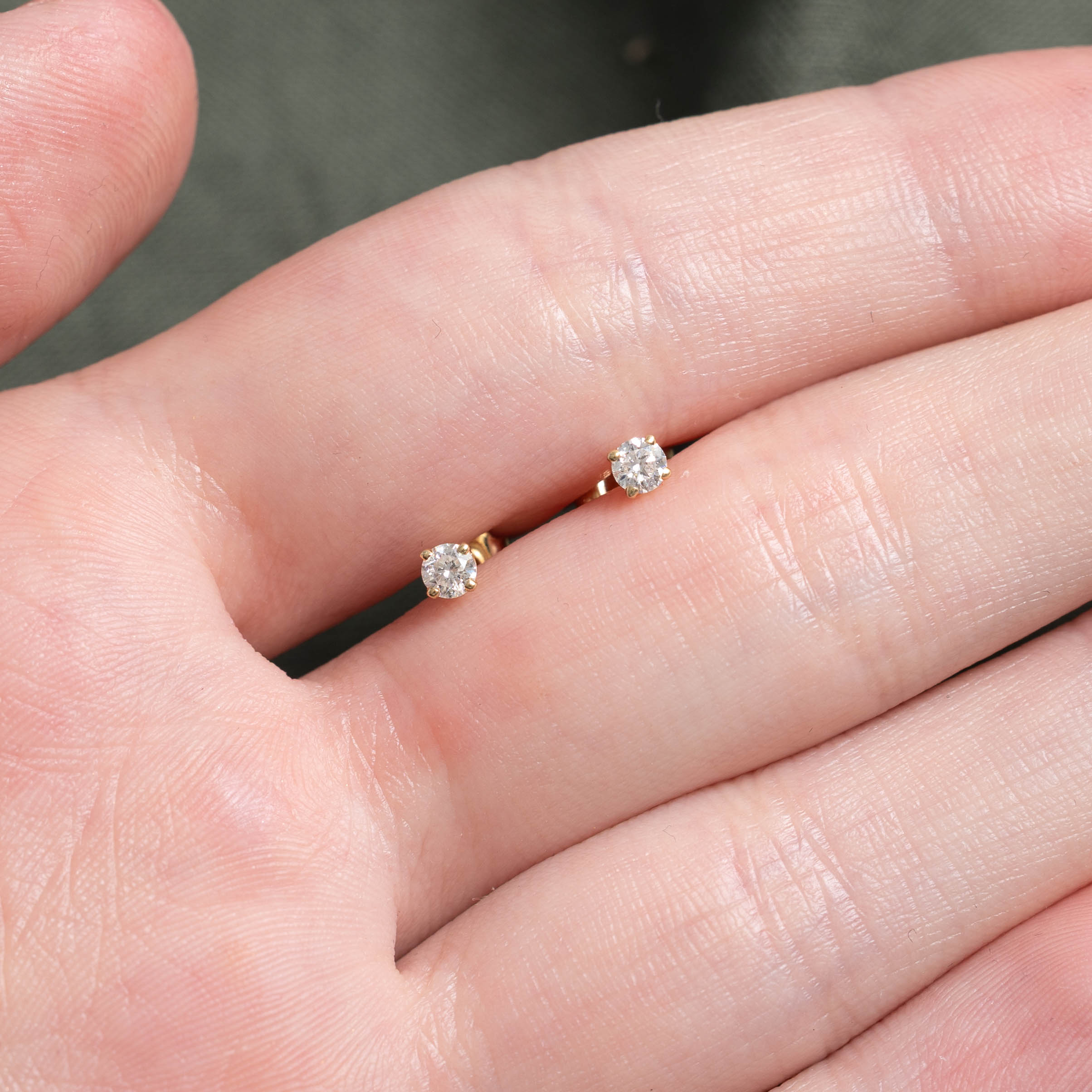 14k Solitaire Diamond Studs | 0.40ctw