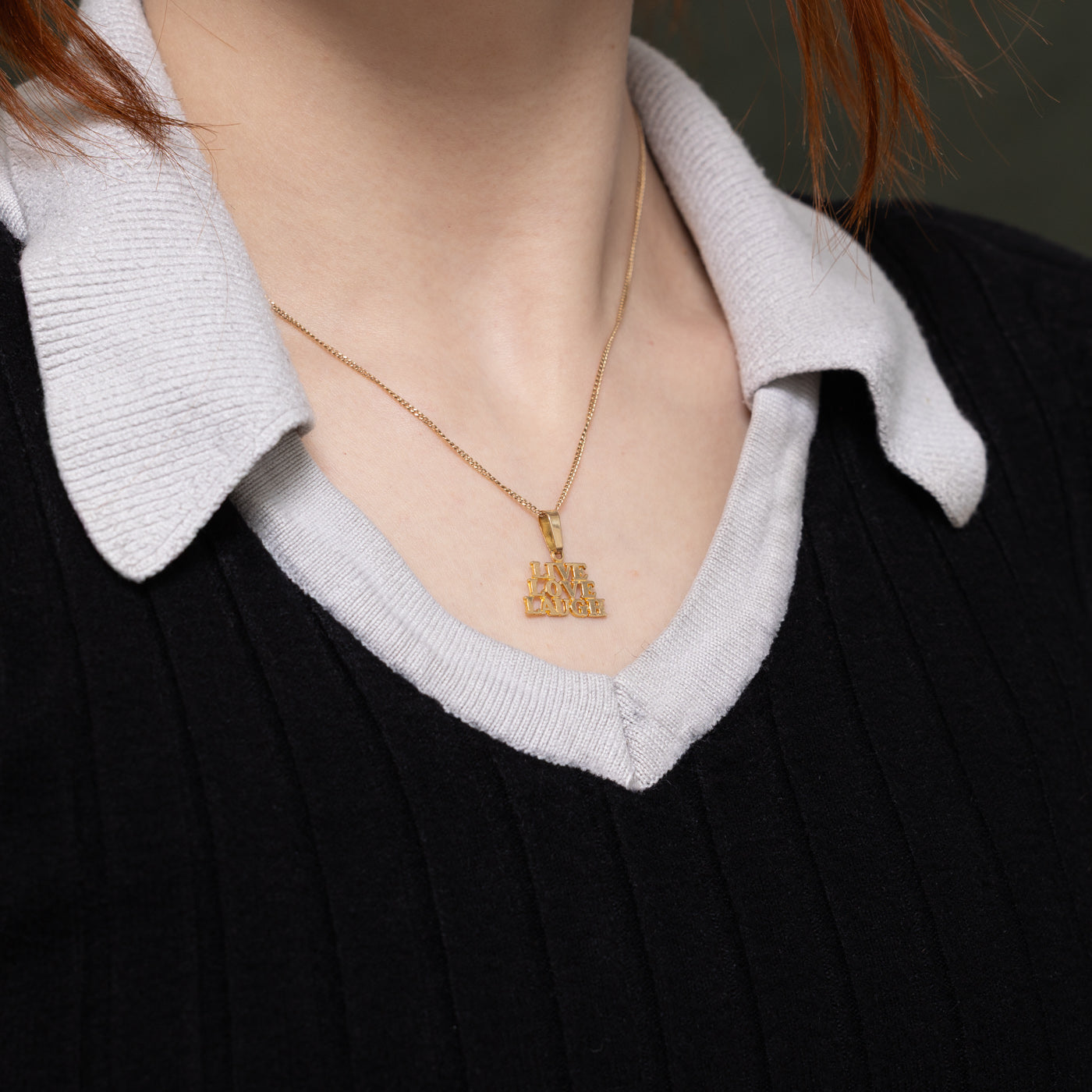 10k Yellow Gold "Live Love Laugh" Pendant