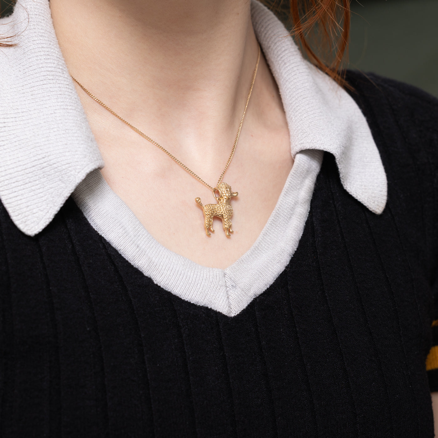 10k Yellow Gold Poodle Pendant