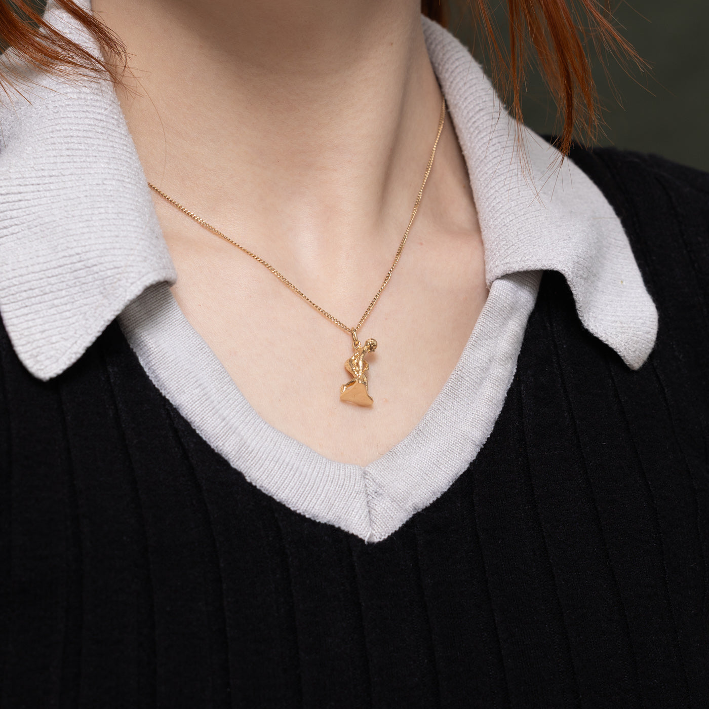 10k Yellow Gold Hockey Player Charm