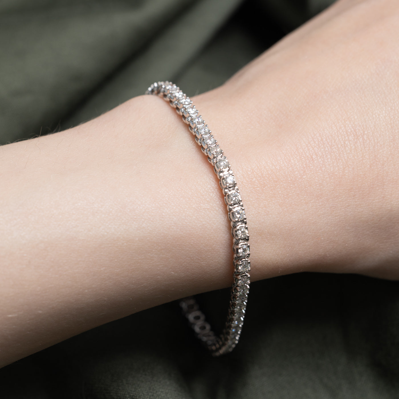 14k White Gold Diamond Tennis Bracelet | 3.00ctw | 7.5"