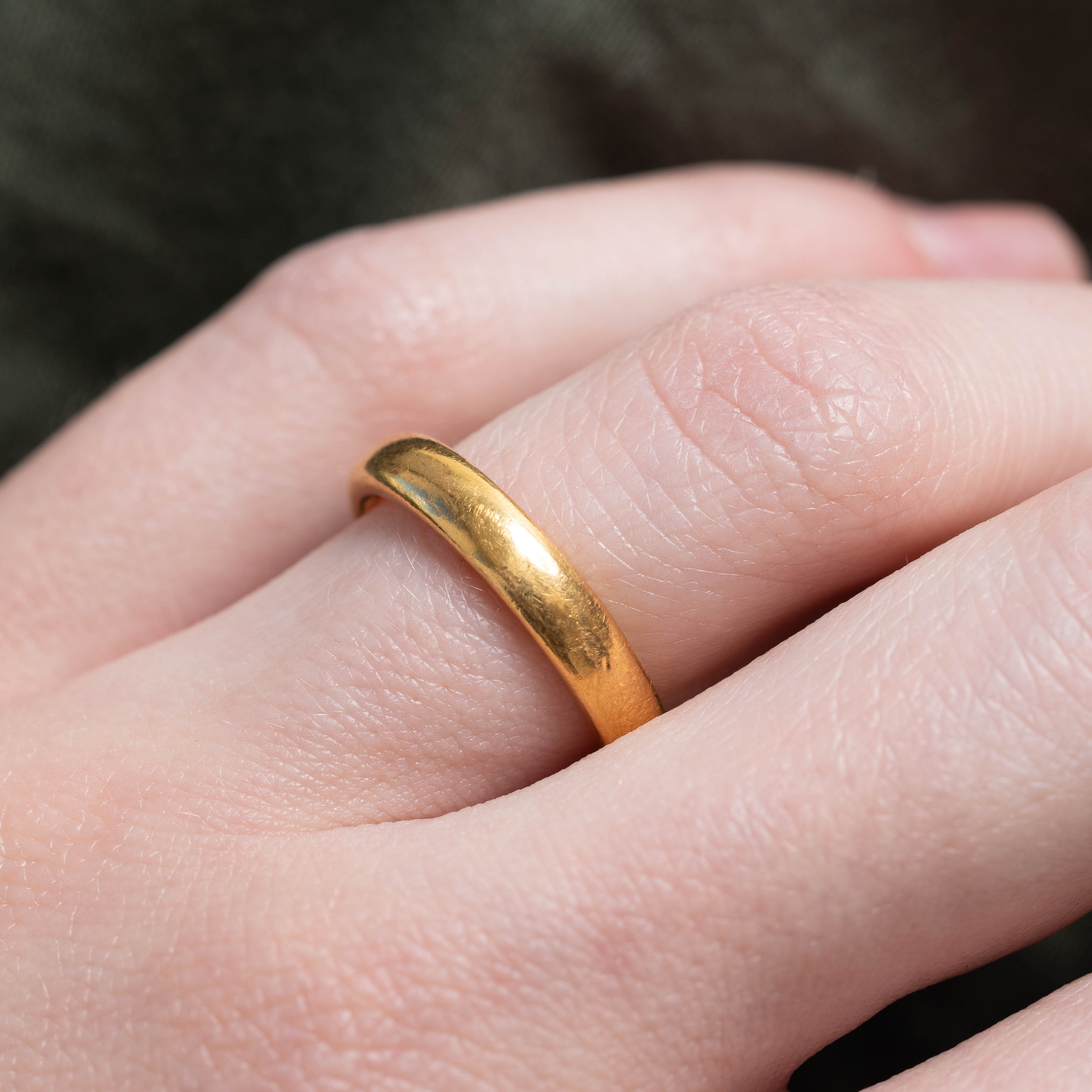 1929 Birmingham 22k Yellow Gold Band | 3.55mm | SZ 5.5