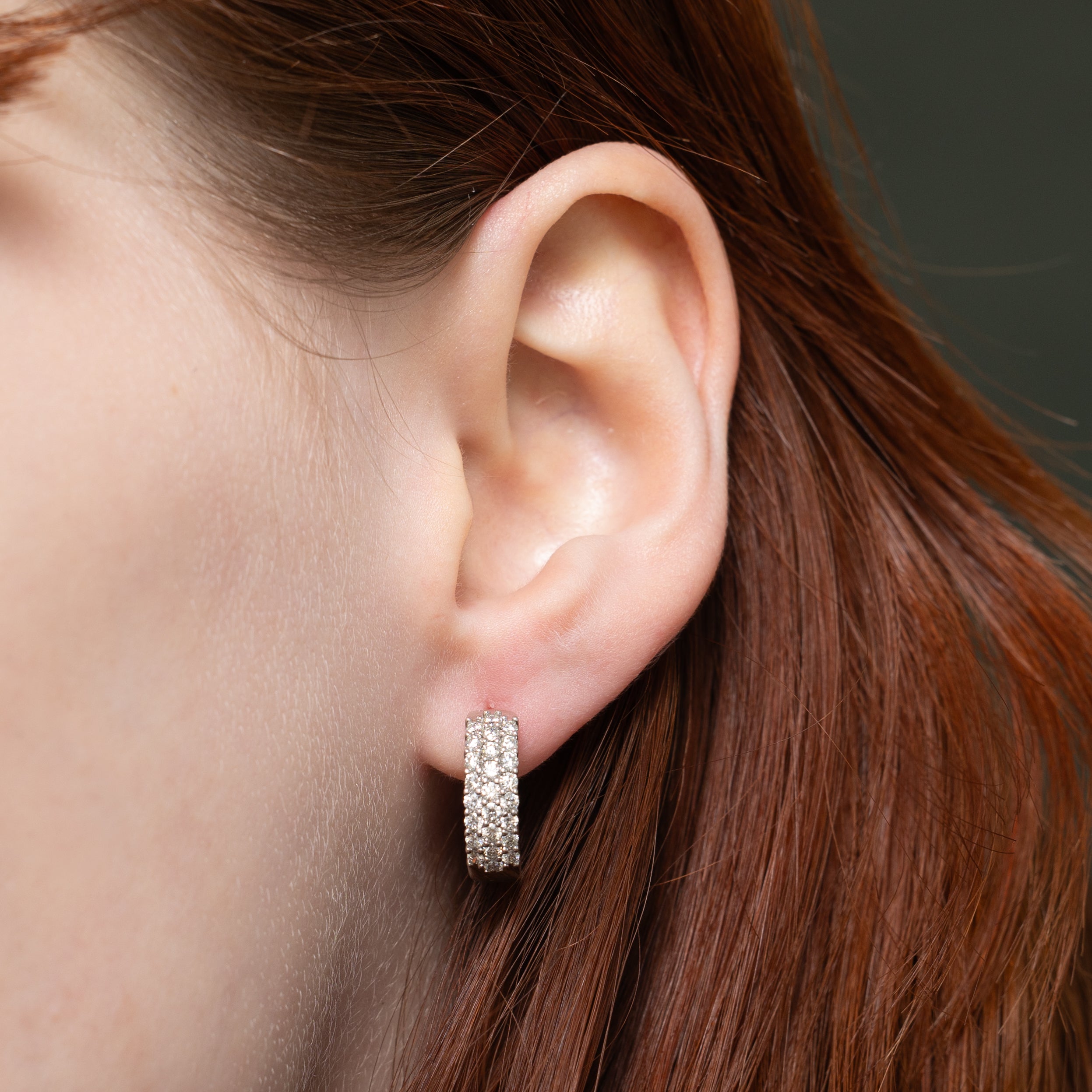 Pavé Set Diamond Hoop Earrings | 1.00ctw