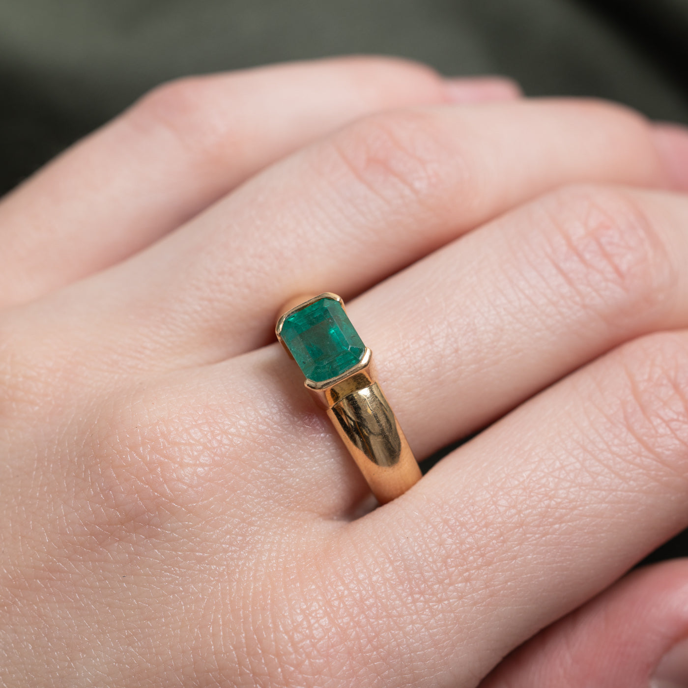East West Solitaire Emerald Ring | 2.02ct | SZ 8.25 |
