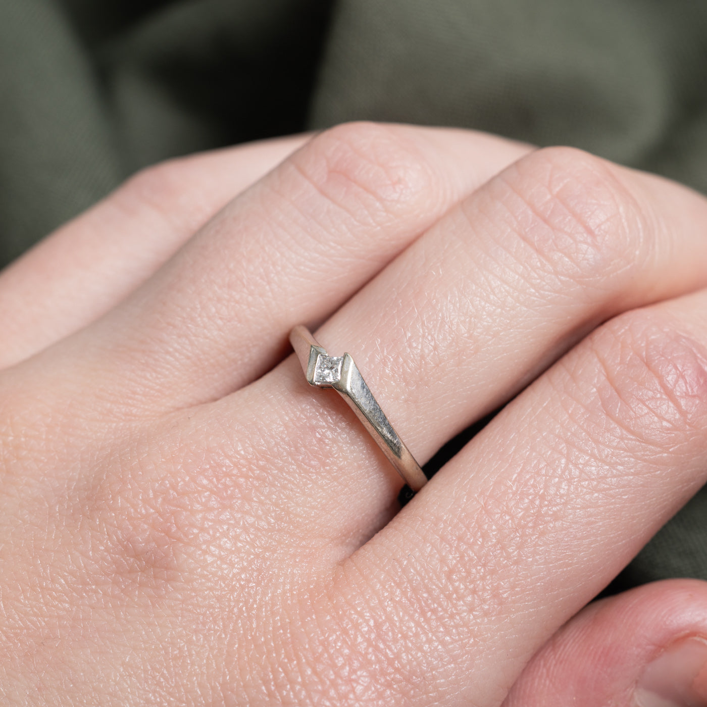 Tension Set Solitaire Diamond Ring | 0.07ct | SZ 6.5 |