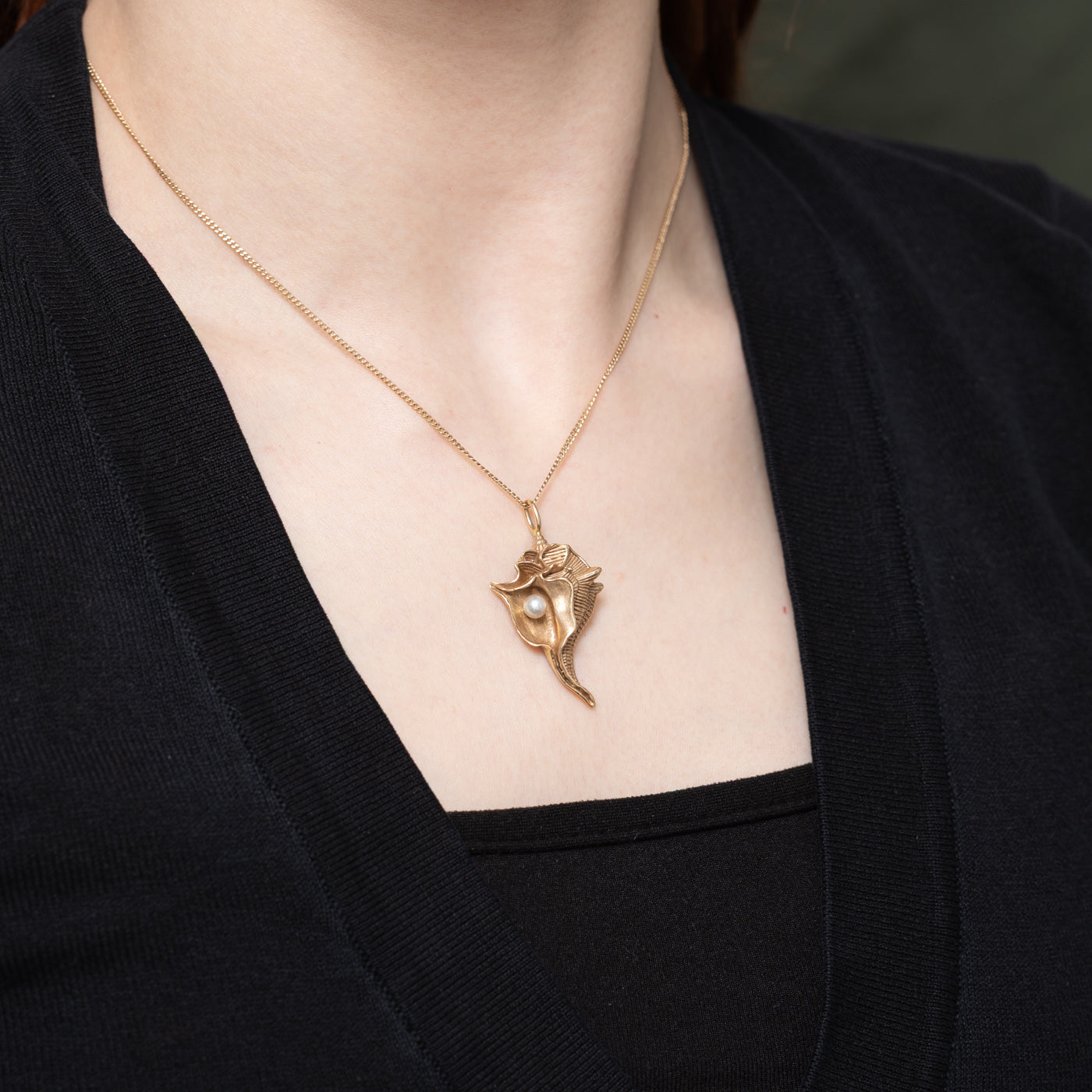 Pearl Conch Shell Pendant