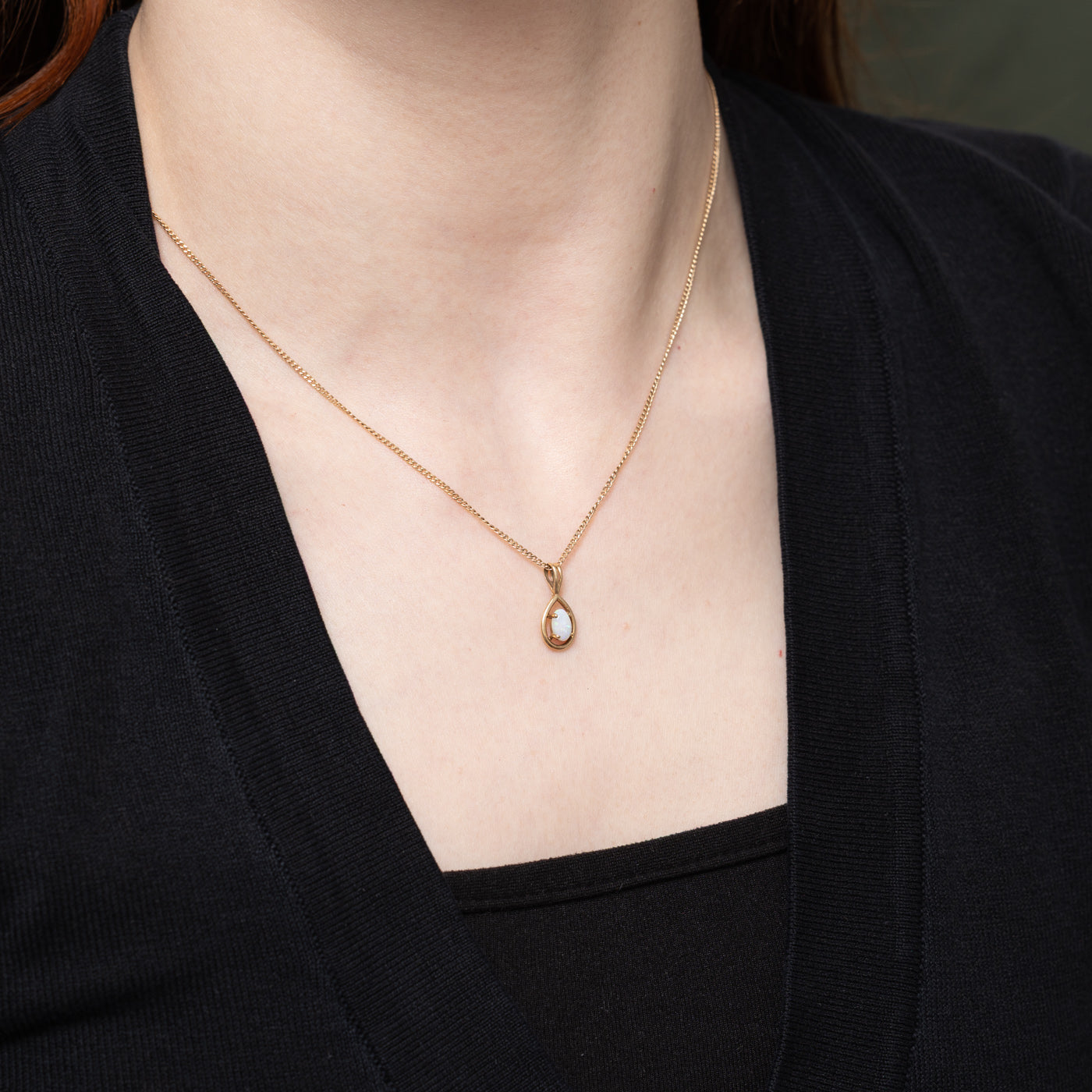 Oval Cabochon Cut Opal Pendant