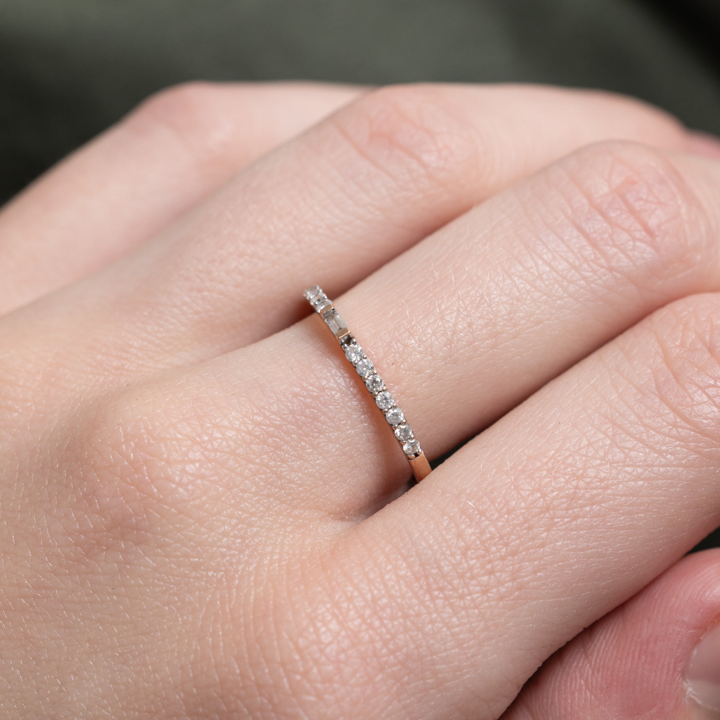 Semi Eternity Diamond Thin Stacking Band | 0.2ctw | 1.55mm | SZ 7.0 |