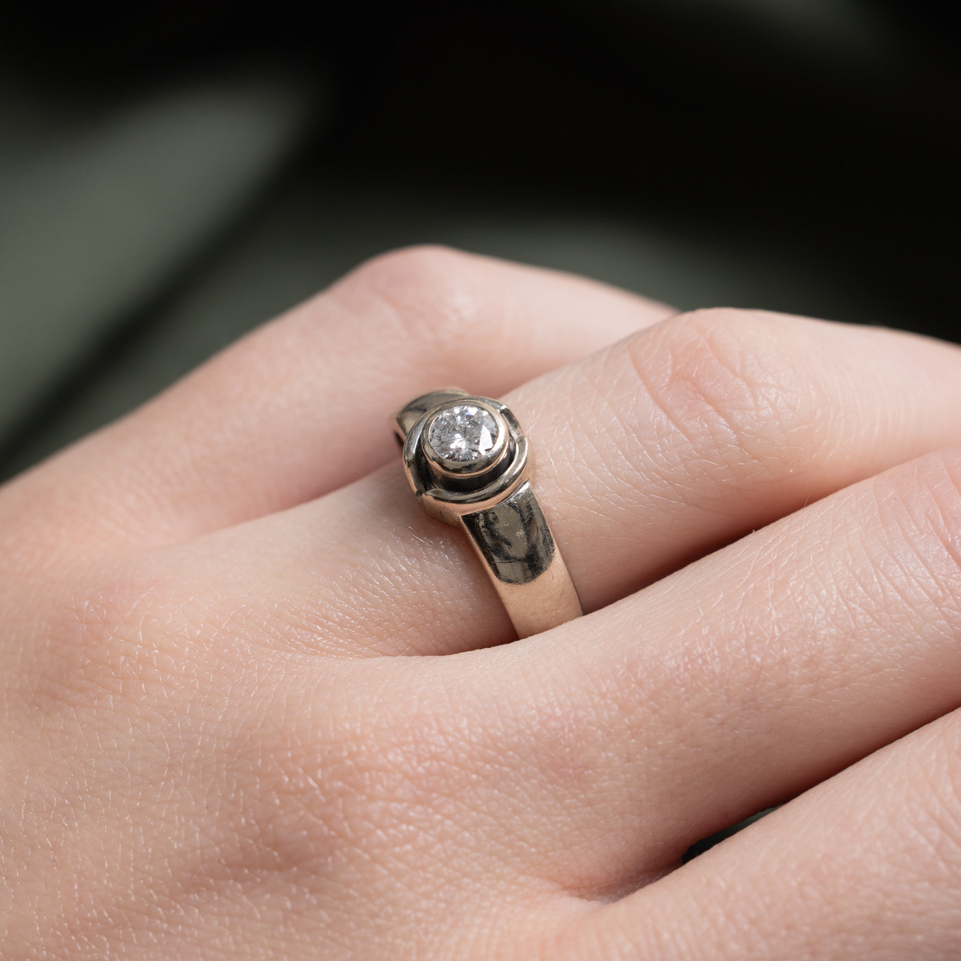 Bezel Set Solitaire Diamond Ring | 0.35ct VS1/VS2 G/H | SZ 5.75 |