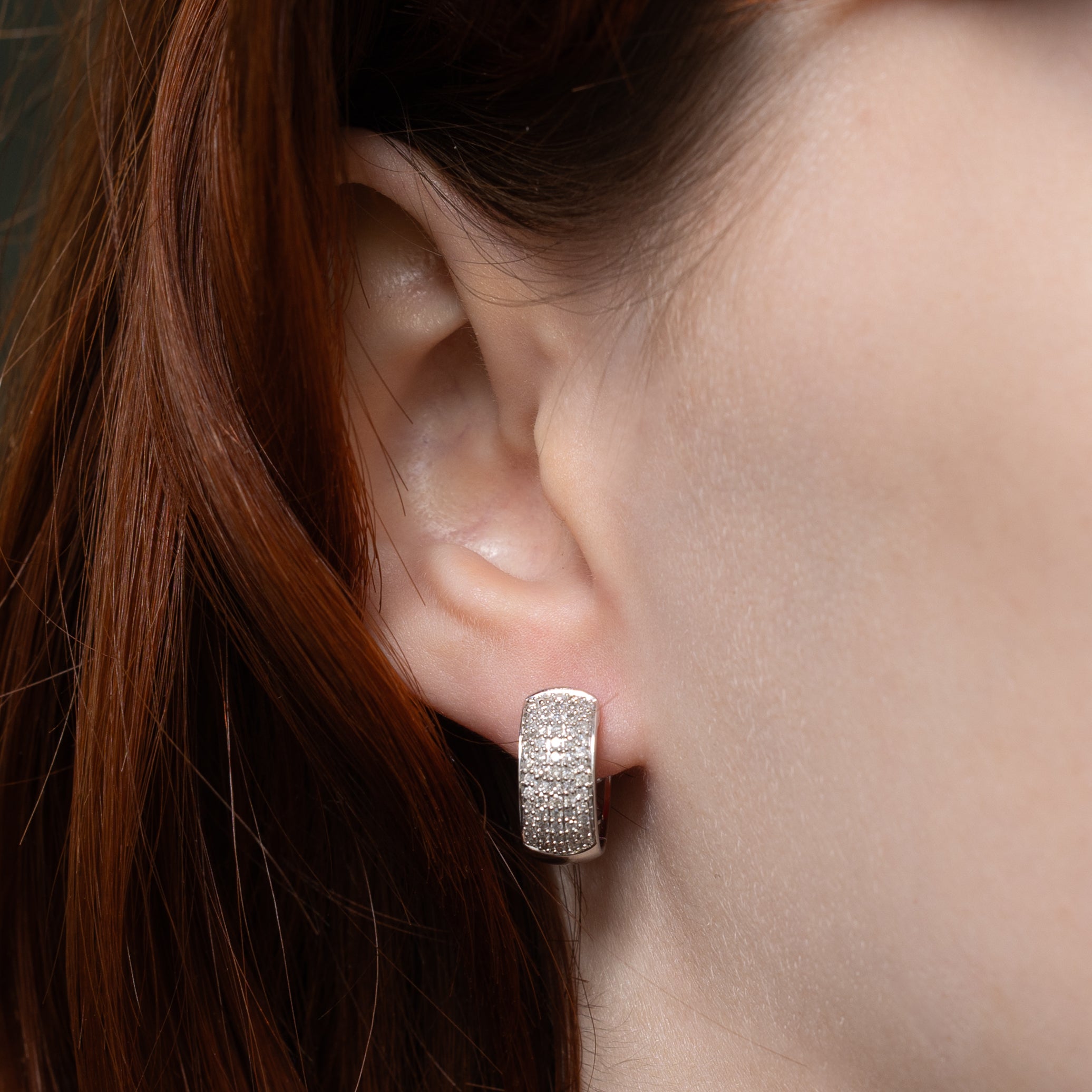 Pave Set Diamond Hoop Earrings | 0.63ctw