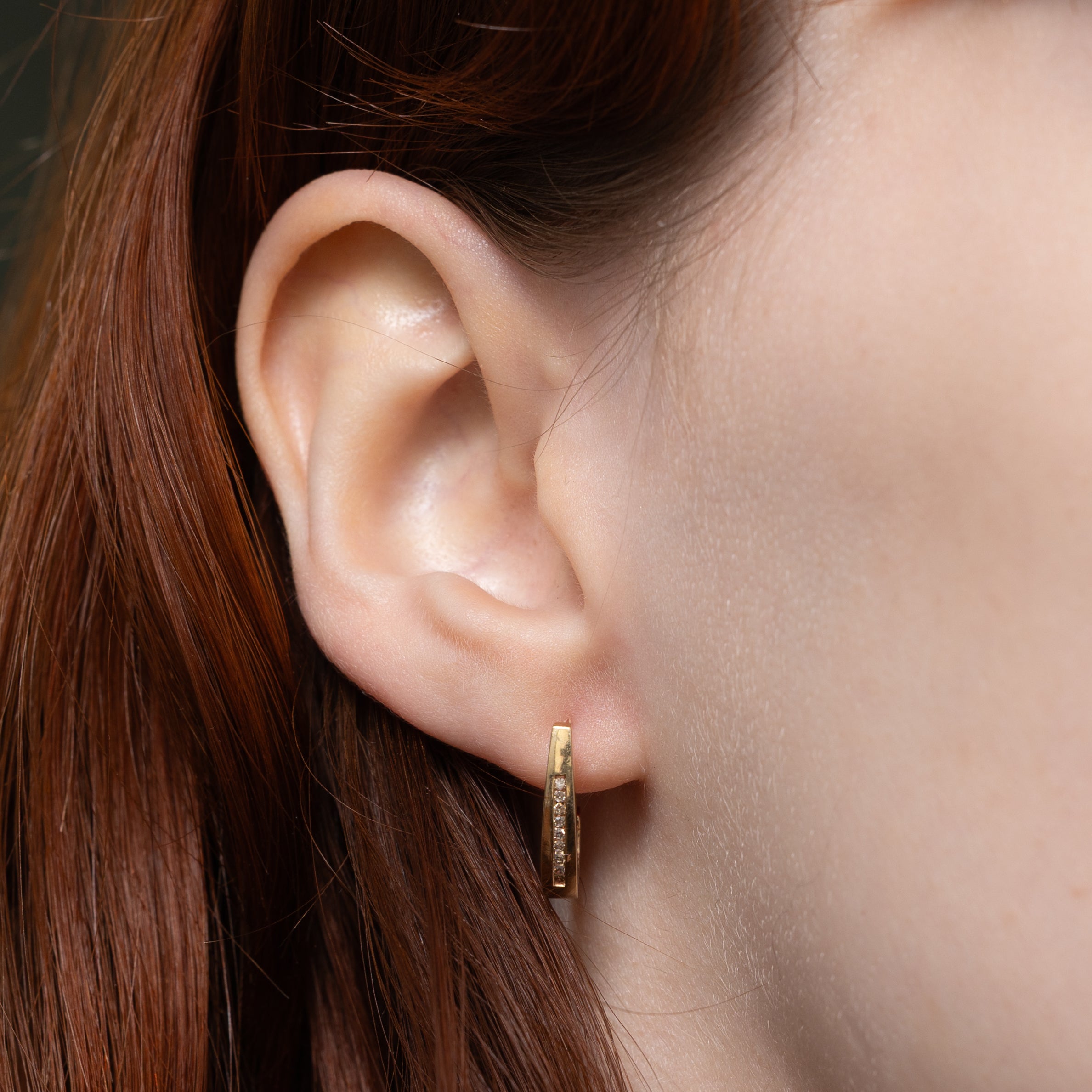 Channel Set Diamond Hoop Earrings | 0.10ctw