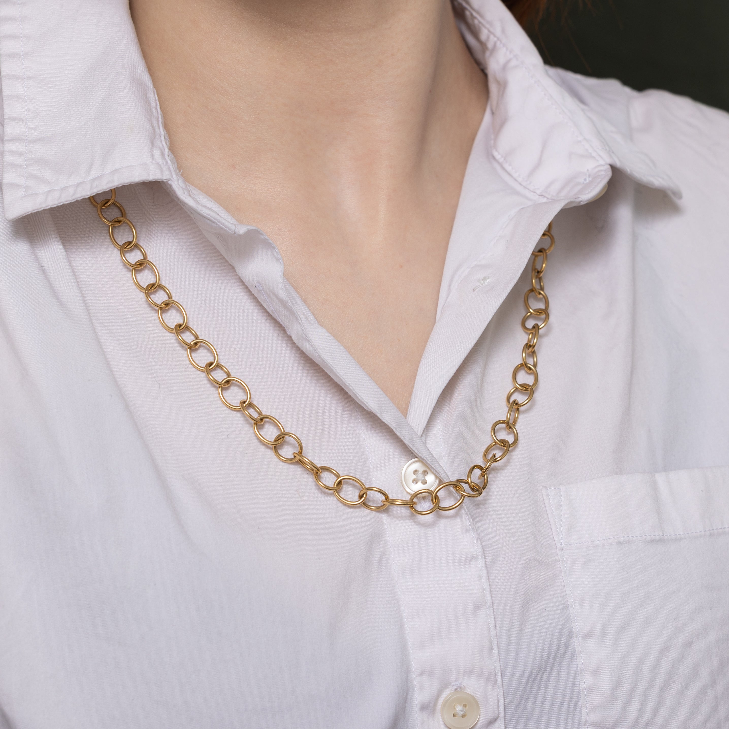 18k Yellow Gold Cable Link Chain | 24"