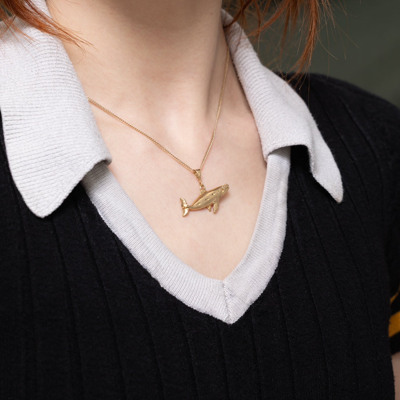 10k Yellow Gold Whale Pendant