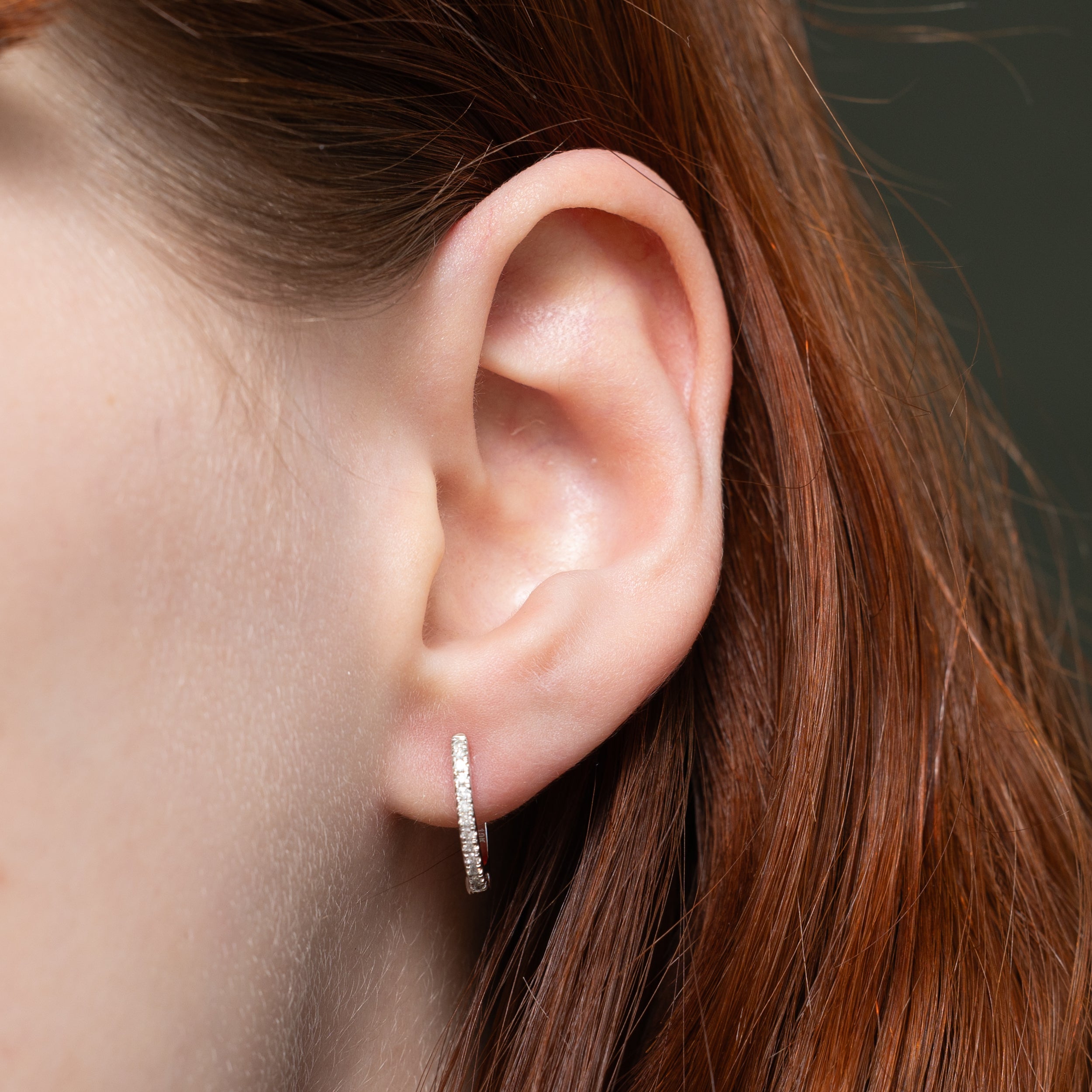 10k Diamond Huggie Earrings | 0.11ctw