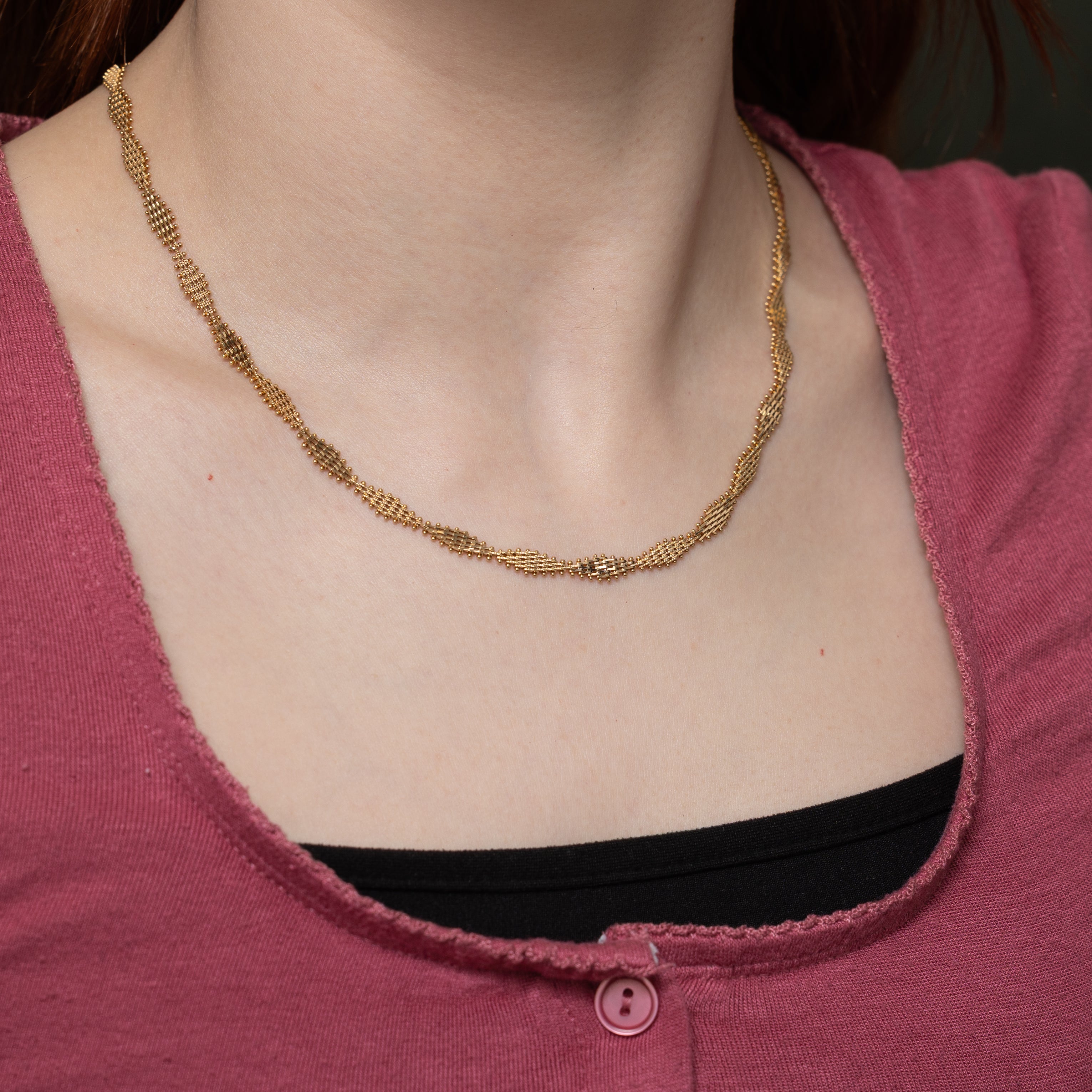 14k Yellow Gold Fancy Flat Chain | 18"