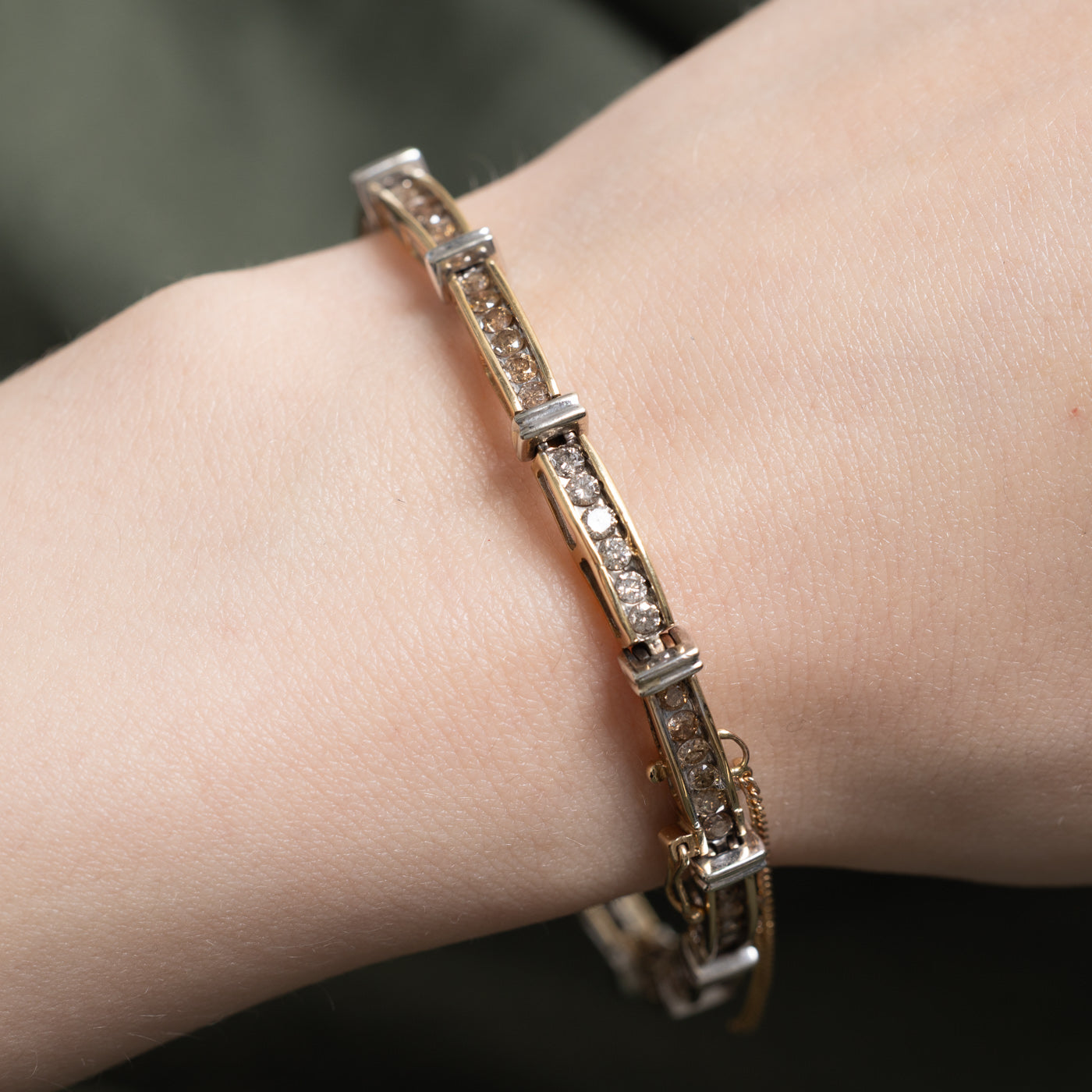 Channel Set Brown Diamond Tennis Bracelet | 2.5ctw | 8" |