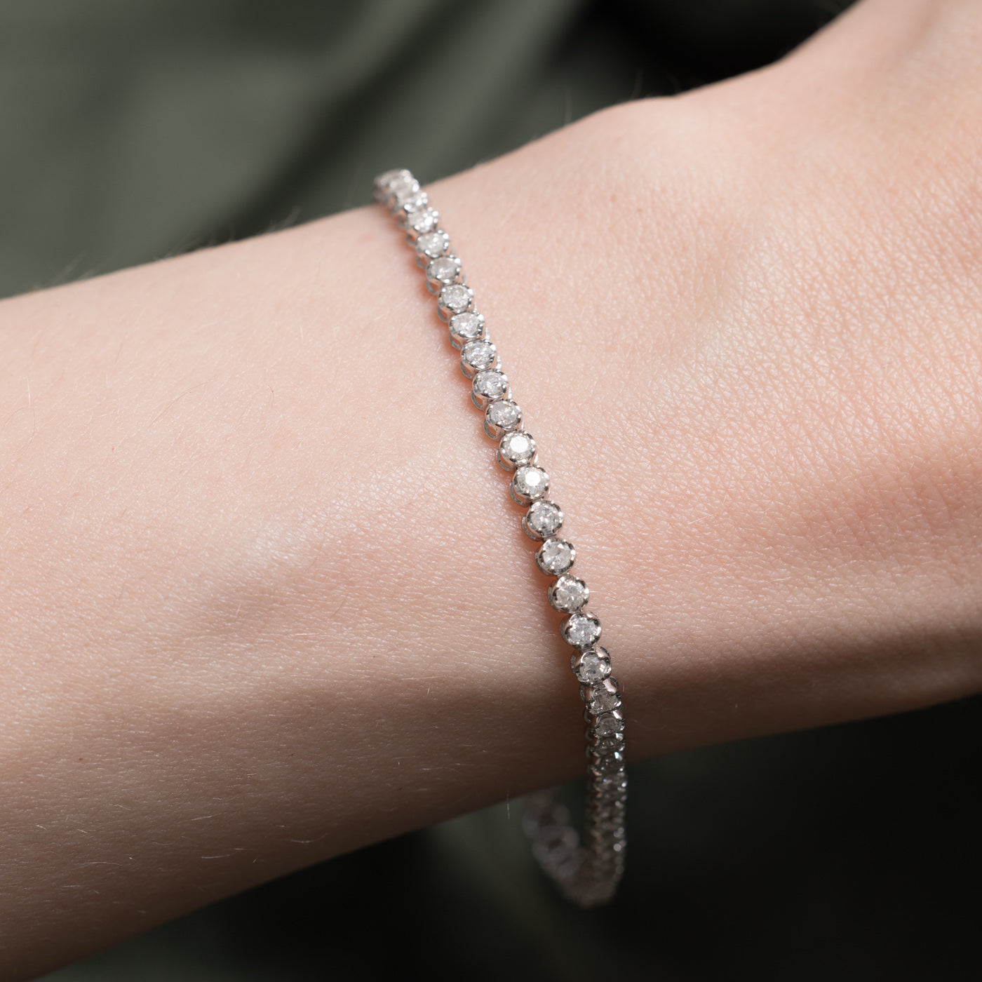 18k White Gold Diamond Tennis Bracelet | 2.00ctw | 7"